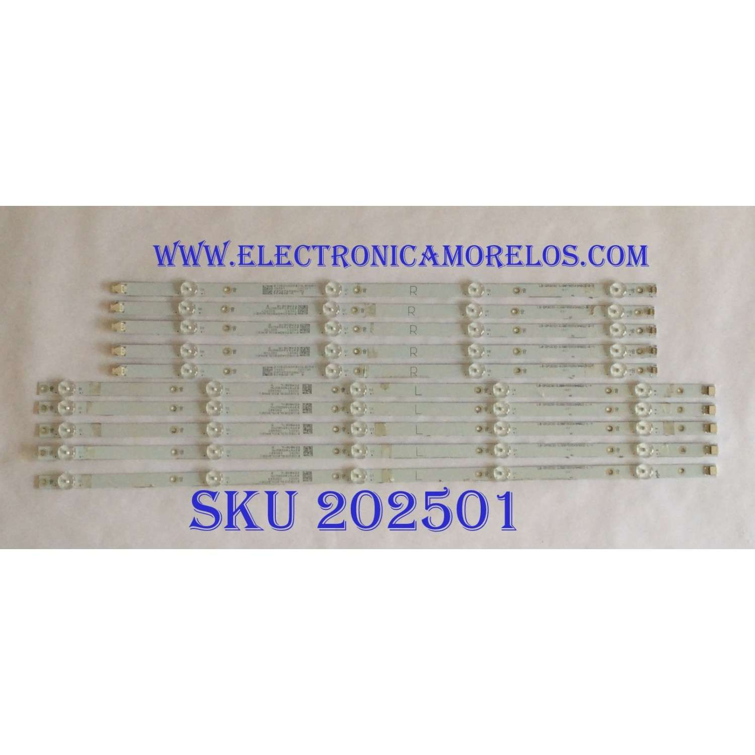 KIT DE LED`S PARA TV  INSIGNIA  (10 PIEZAS) LB-DM3030-GJBBY555X9ABG2-L-Y / LB-DM3030-GJBBY555X9ABG2-R-Y / 29T4T48GBW7N / 210BZ05DLB33LBM02X / 210BZ04DRB33LBM02X / LB-DM3030-GJBBY555X9ABG2-L-H / 55ABG2-L / 55ABG2-R / PANEL TPT550U1 / MODELO NS-55DF710NA19