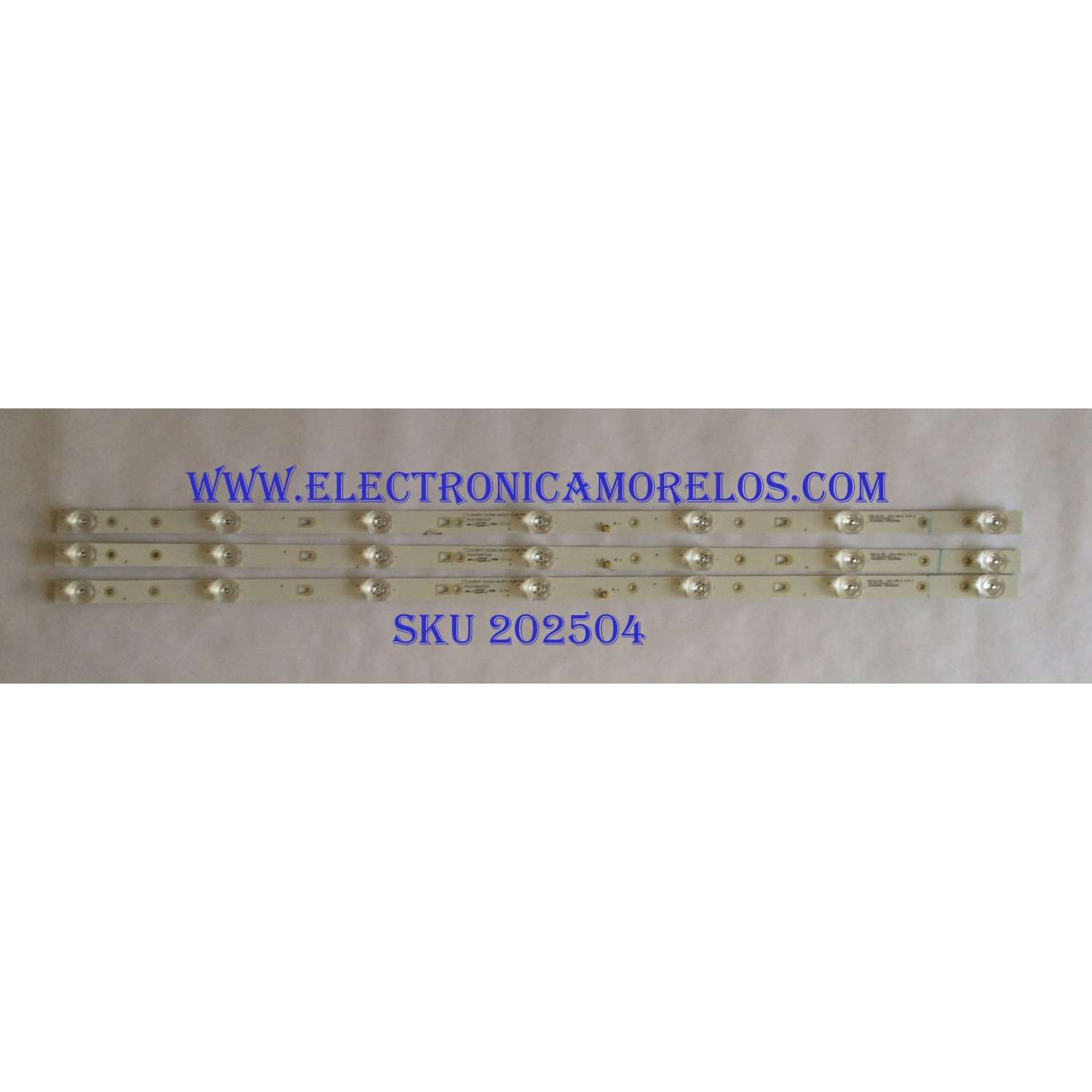 KIT DE LED`S PARA TV (3 PIEZAS) / INSIGNIA 1010219048-2 / LED39D07-ZC23AG-09 / 30339007039 / E493461 / 180426A3 / 39000M69 / C22/D/36 / 130-135/6 / PANEL T390XVN02.0 / MODELO NS-39D310NA19