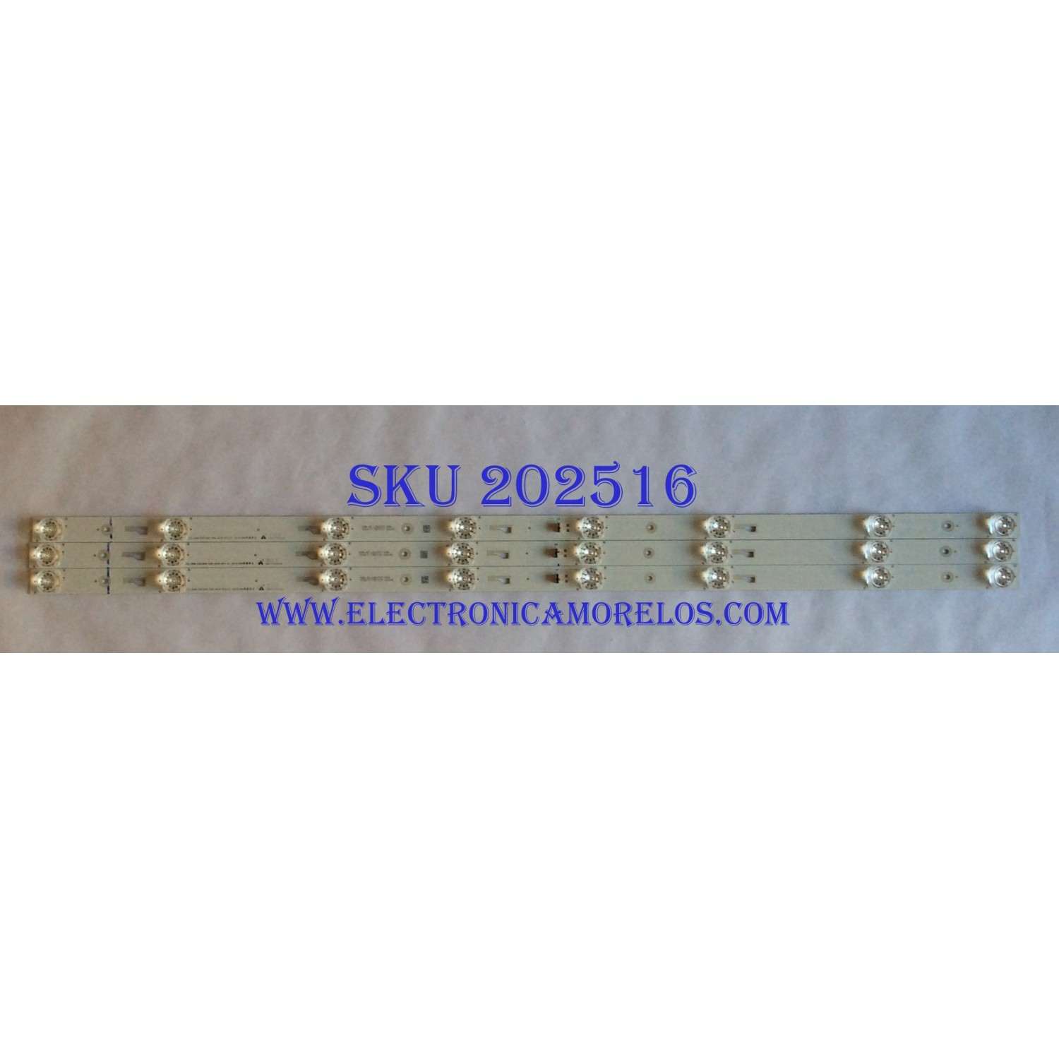 KIT DE LED`S PARA TV (3 PIEZAS) / HITACHI 4C-LB430T-YH4 / 20161009 / 006-P1K3533A / 190817 / TCL-0DM-43D1800-3X8-3030-REV.V1 / 190817-YW7XJY / YHA-4C-LB430T-YH4 / PANEL LVU430LGDX E1 V17 / MODELO 40R80