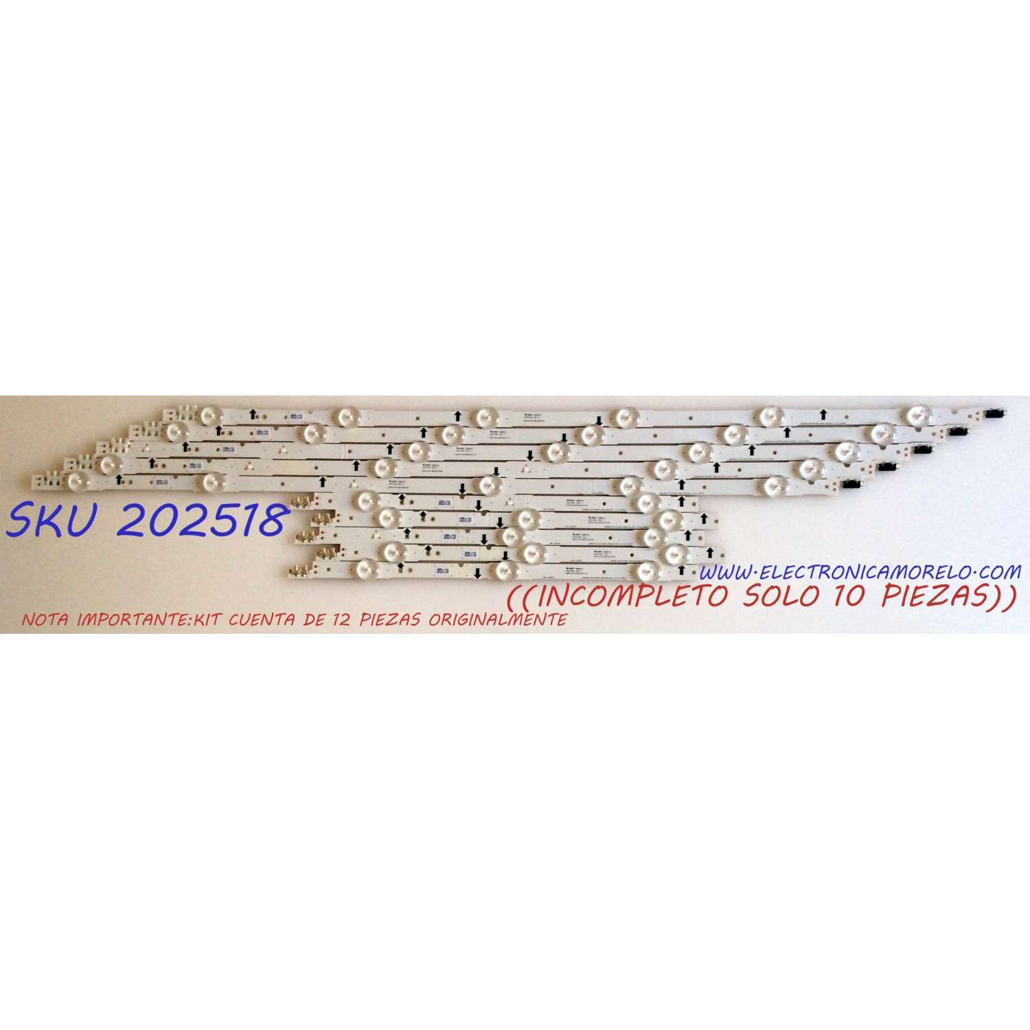KIT DE LED`S PARA TV (INCOMPLETO SOLO 10 PIEZAS) / SAMSUNG BN96-38891A / BN96-38892A / LM41-00099E / LM41-00099D / 2014SVS48F / 13119NHF / PANEL CY-GH048BGLV6H / MODELOS LH48RMD / UA48H5500 / UN48H5500 / UE48H5570 / HG48AC695 / MAS MODELOS EN DESCRIPCION
