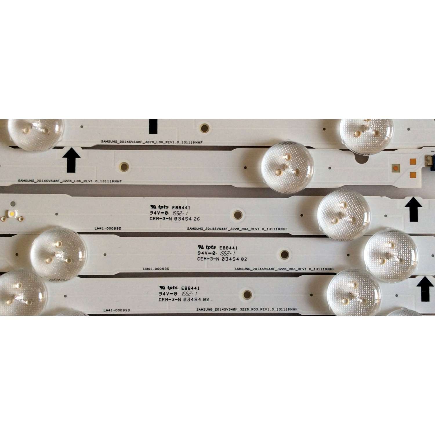 KIT DE LED`S PARA TV (INCOMPLETO SOLO 10 PIEZAS) / SAMSUNG BN96-38891A / BN96-38892A / LM41-00099E / LM41-00099D / 2014SVS48F / 13119NHF / PANEL CY-GH048BGLV6H / MODELOS LH48RMD / UA48H5500 / UN48H5500 / UE48H5570 / HG48AC695 / MAS MODELOS EN DESCRIPCION - Imagen 2