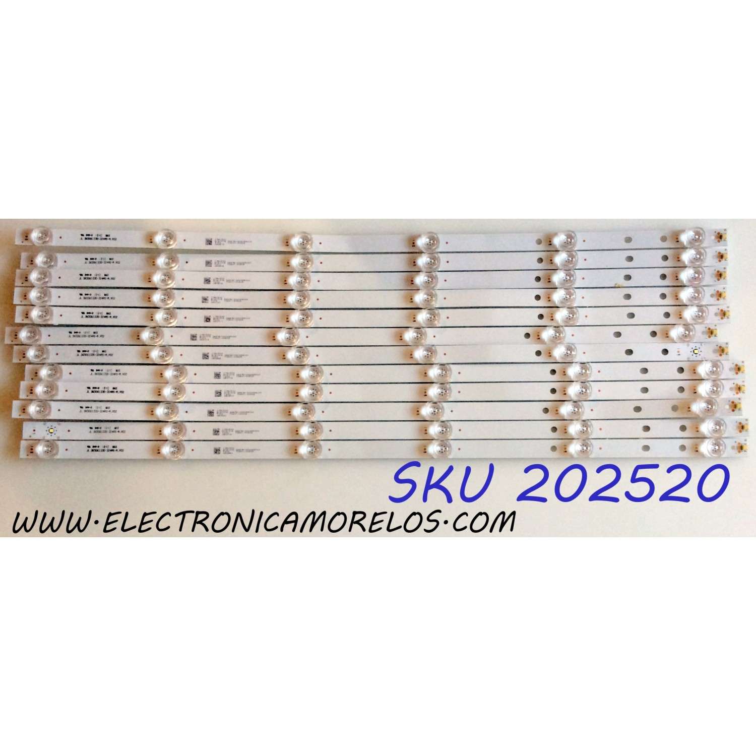 KIT DE LED'S PARA TV VIZIO (12 PIEZAS) / NUMERO DE PARTE JL.D65061330-324AS-M / JL.D65061330-324AS-M_V02 / 344761000359000 / 70401-00505 / 17AC530 / PANEL BOEI650WQ1 / MODELOS D65X-G4 / D65-F1 / V655-H4 / D65X-G4 LHBFXVAU/D65X-G4 LHBFXVBU/D65X-G4 LHBFXVCU