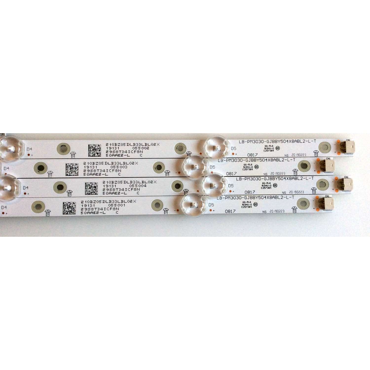 KIT DE LEDS ORIGINAL PARA TV INSIGNIA 8 PIEZAS / NUMERO DE PARTE GJBBY504X8ABL2 / LB-PM3030-GJBBY504X8ABL2-L-T /GJBBY504X8ABL2-R-T /LB-PM3030-GJBBY504X8ABL2-L-Y/ LB-PM3030-GJBBY504X8ABL2-R-Y /PANEL TPT500B5 -U1T01D/ MODELO NS-50DF710NA19 / NS-50DF711SE21 - Imagen 5