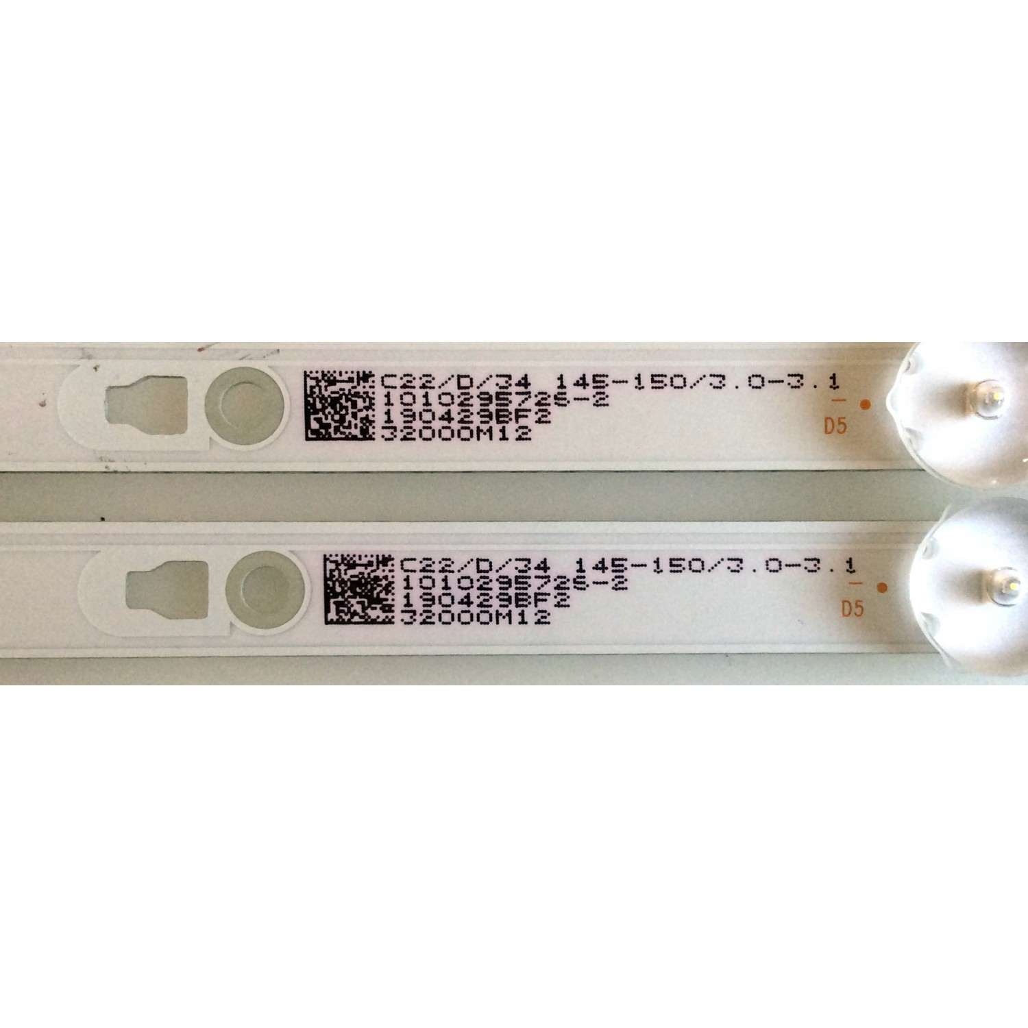 KIT DE LED`S PARA TV (2 PIEZAS) / INSIGNIA LED32D06-ZC22AG-05 / 30332006003 / 1010295726-2 / 190429BF2 / E78030 / 5621-A0 / 2018-09-25 6S1P / C22/D/34 / 145-150/3.0-3.1 / PANEL V320BJ8-Q01-C1 / MODELO NS-32D22NA20 - Imagen 2