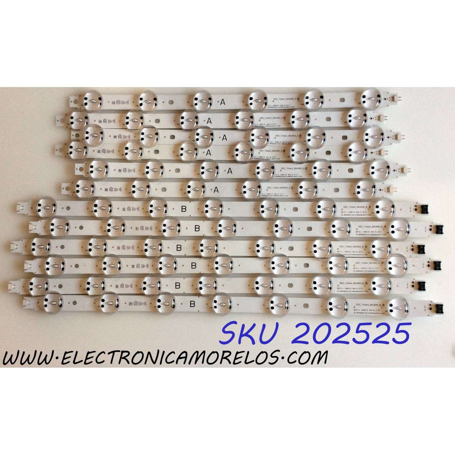 KIT DE LED`S PARA TV LG (12 PIEZAS) / EAV64092001 / EAV64091901 /  SSSSC_TRIDENT_86UK65_B_S / SSC_86UK65(LGD)_6LED_SVL860A03A / SSC_86UK65 / SVL860A03B / PANEL'S HC860DQF-SLUR1 / HC860DQF-SLUR3 / HC860DQF-SLUR5 / MODELOS 86UK6570PUB / 86UM8070AUB