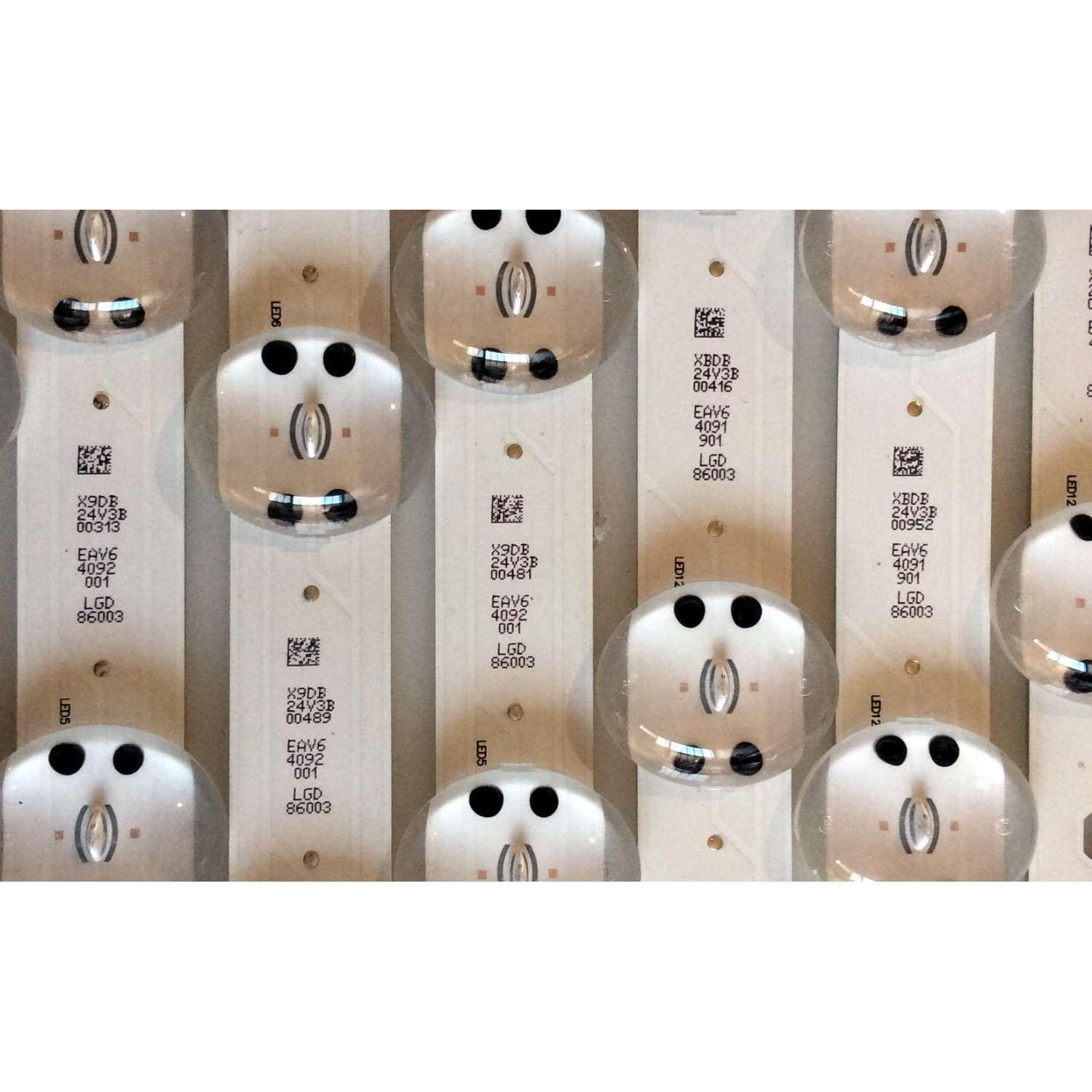KIT DE LED`S PARA TV LG (12 PIEZAS) / EAV64092001 / EAV64091901 /  SSSSC_TRIDENT_86UK65_B_S / SSC_86UK65(LGD)_6LED_SVL860A03A / SSC_86UK65 / SVL860A03B / PANEL'S HC860DQF-SLUR1 / HC860DQF-SLUR3 / HC860DQF-SLUR5 / MODELOS 86UK6570PUB / 86UM8070AUB - Imagen 3