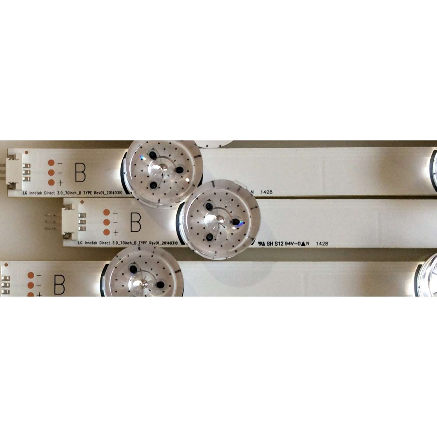 KIT DE LEDS PARA TV LG 24 PIEZAS / NUMERO DE PARTE LG Innotek Direct 3.0_70inch_A TYPE Rev01_20140310 / LG Innotek Direct 3.0_70inch_B TYPE Rev01_20140310 / LG Innotek Direct 3.0_70inch_C TYPE Rev01_20140310 / PANEL HC700CUF-VHHD1 / MODELO 70LB7100-UC - Imagen 4