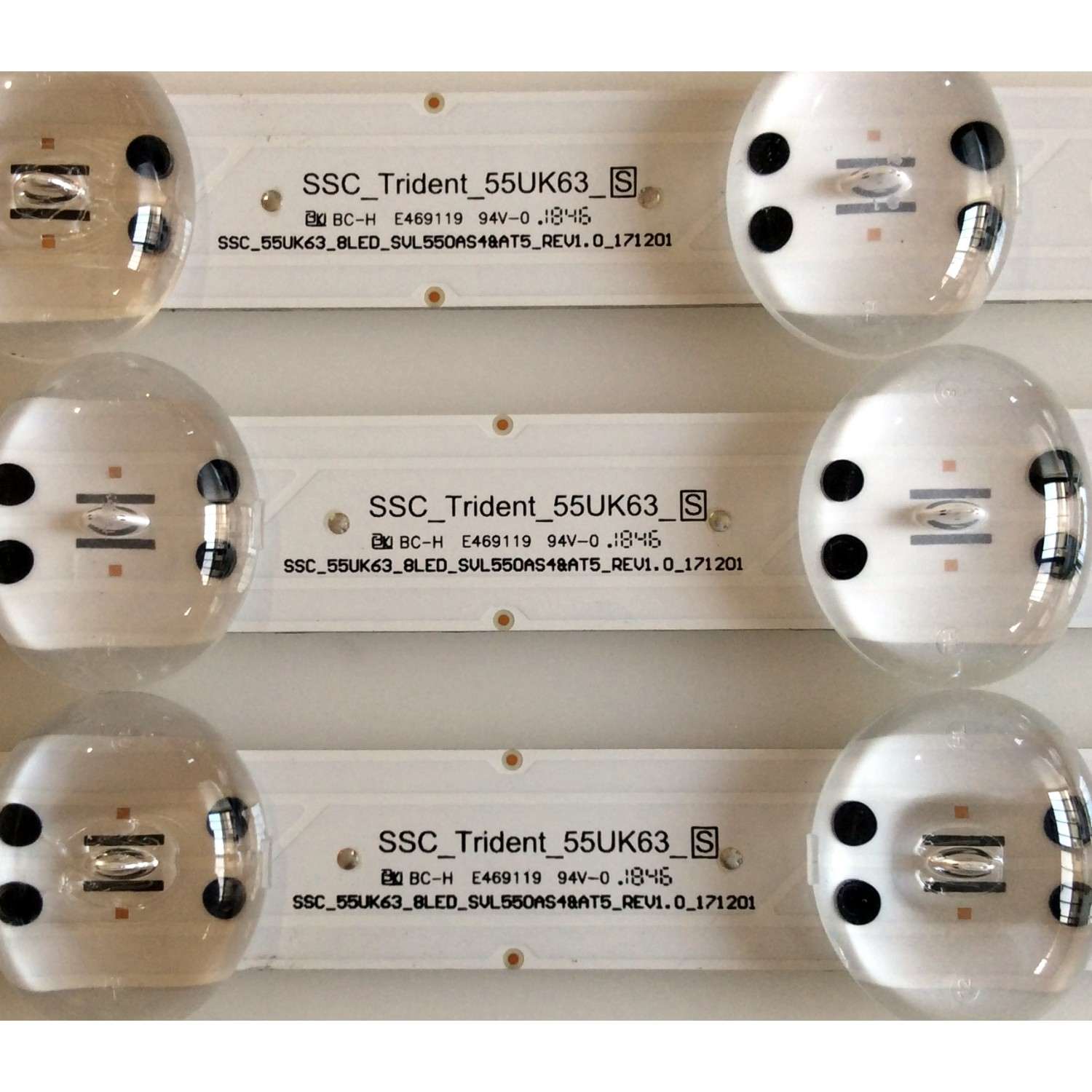 KIT DE LED`S PARA TV (3 PIEZAS) / LG EAV64013701 / SSC_TRIDENT_55UK63_S / SSC_TRIDENT_55UK63 / SSC_55UK63 / SVL550AS48AT5 / 171201 / PANEL`S NC550DGG-ABGX1 / NC550DGG-ABGX3 / MODELOS 55UK6300PUE / 55UK6090PUA / 55UK6300PUE.BUSTLOR / 55UK6090PUA.BUSTLOR - Imagen 4