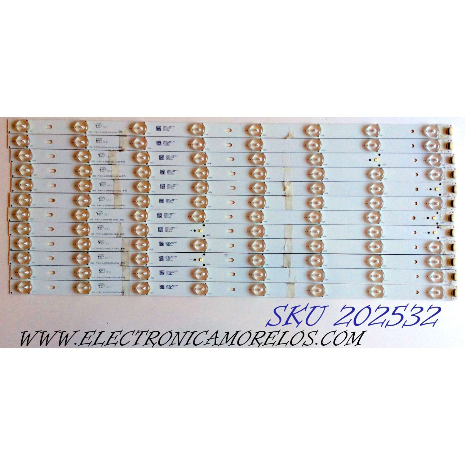 KIT DE LED`S PARA TV (12 PIEZAS) / RCA 01.JL.D55081235-031AS-R7N / JL.D55081235-031AS / E331251 / N150826 / PANEL LSC550FJ06-12V / MODELO LED55G65RQ