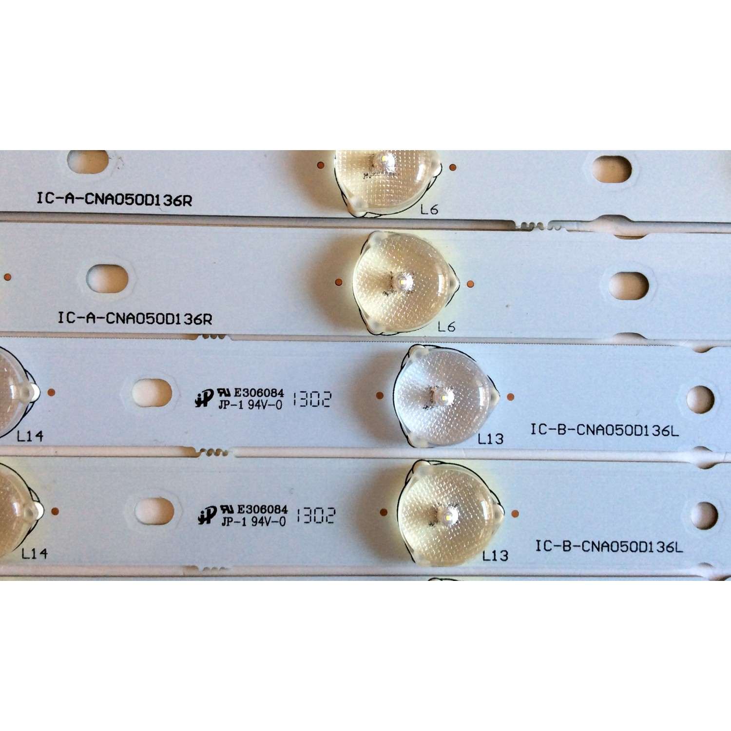 KIT DE LED`S PARA TV (10 PIEZAS) / VIZIO IC-B-CNA050D136L / IC-A-CNA050D136R / CNA050D136R / XC036-4059DA2 / LXC036 / LXCO36 / E306084 PANEL T500HV01.0 / D500D3-GW50-C0X / MODELO ELEFW502 - Imagen 2