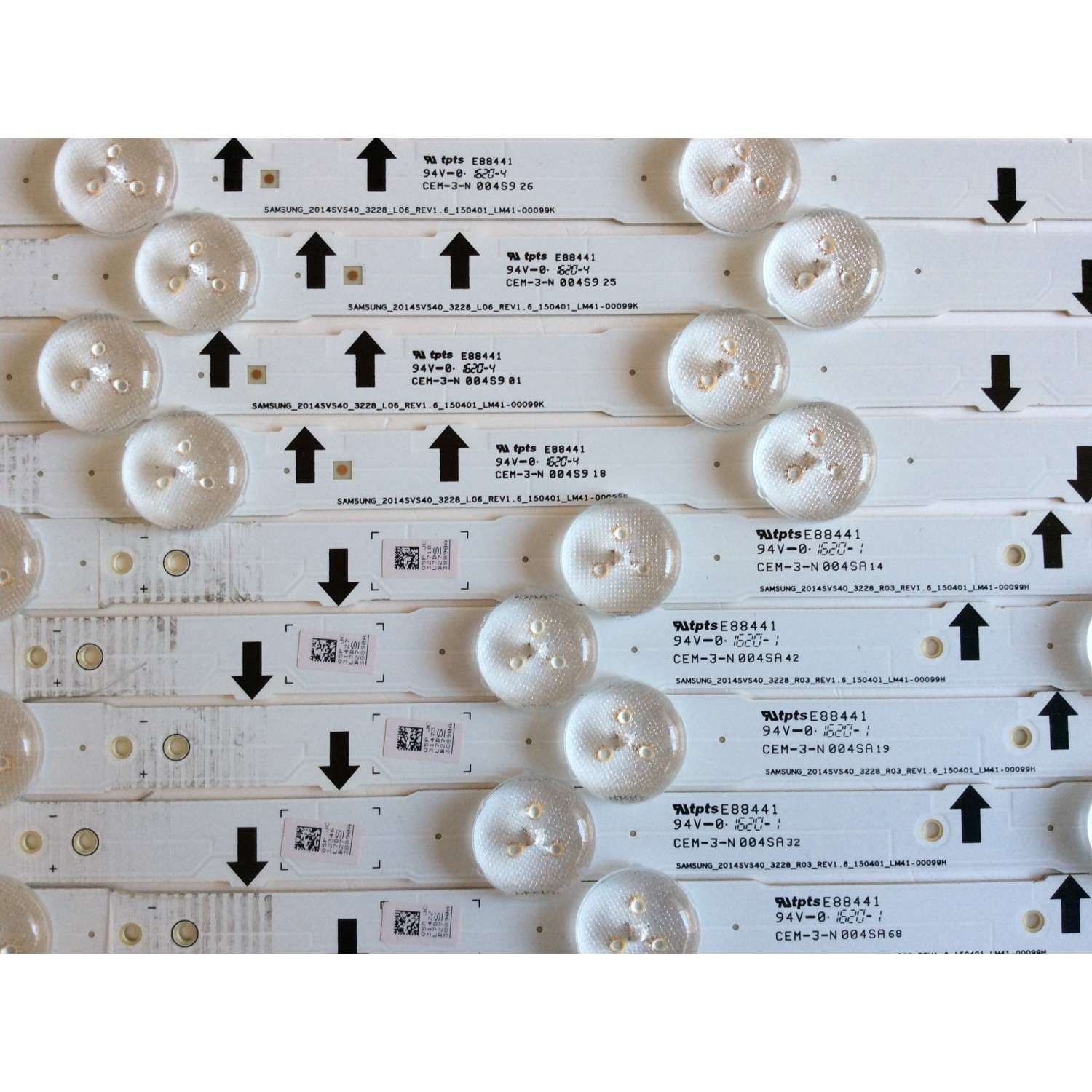 KIT DE LED`S PARA TV (10 PIEZAS) / SAMSUNG BN96-38889A / BN96-38890A / LM41-00099H / LM41-00099K / 30417A / BN41-02172A / 2014SVS40 / PANEL´S CY-GH040BGLVPH / CY-GH040BGLV6H / CY-GH040BGLVVH / CY-GH040BGLVXH / TODOS LOS MODELOS COMPATIBLES EN DESCRIPCIÓN - Imagen 5