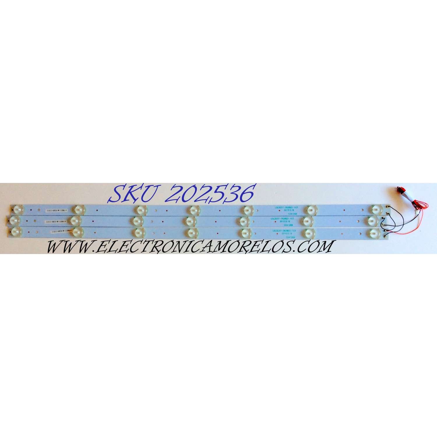 KIT DE LED´S PARA TV (3 PIEZAS) / AVERA LGL3237-3528ES-103 / C241269 / 151012-A0K30-WY-5108A-A / PANEL ST3151A04-8 / MODELO 32AER10