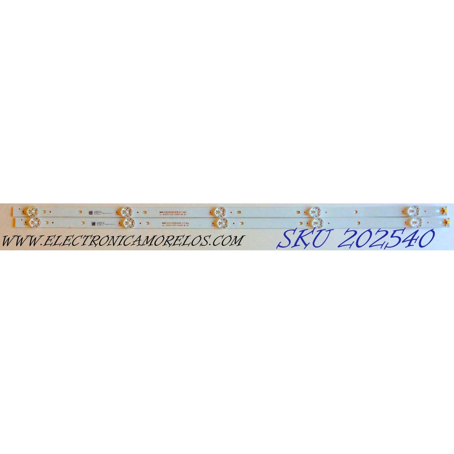 KIT DE LED´S PARA TV (2 PIEZAS) / TOSHIBA JL.D32051330-329AS-M / JL.D32051330-329AS-M A0 / 03E348124HN / 94V-0FZD-03E348124HN / 19AF530 / D190305 / T107 / 017576 / 017577 / 1T98000001I / PANEL U320DH05 / MODELO 32LF221U19