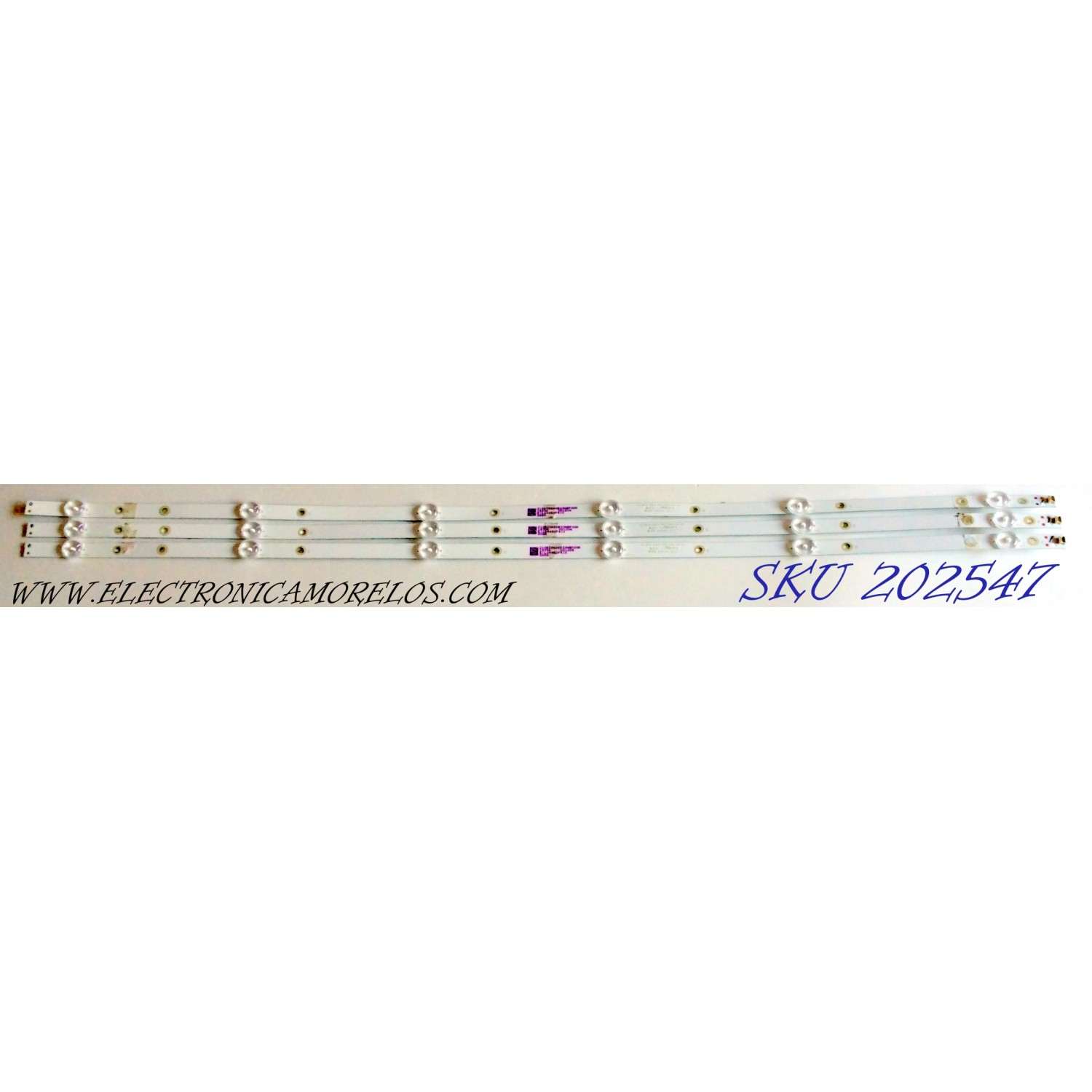 KIT DE LED´S PARA TV (3 PIEZAS) / INSIGNIA GJ-2K18-D3X3-390-D306-E8-V4 / E313218 / 210BZ06D0B33NBF00D / 18396 / EILG4452F41X / PANEL TPT390J1-HVN05.U / MODELOS NS-39DF510NA18 / NS-39DF510NA19