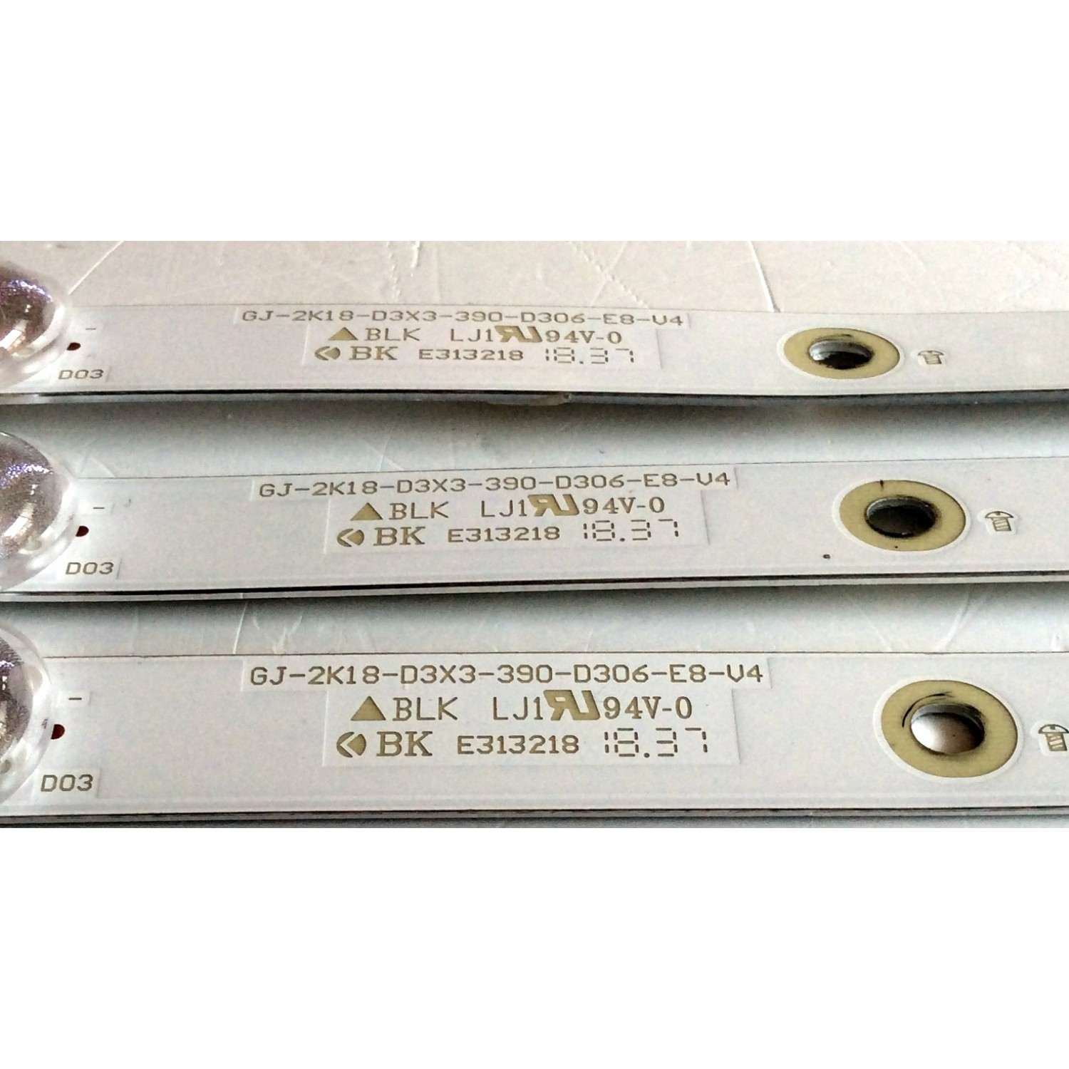 KIT DE LED´S PARA TV (3 PIEZAS) / INSIGNIA GJ-2K18-D3X3-390-D306-E8-V4 / E313218 / 210BZ06D0B33NBF00D / 18396 / EILG4452F41X / PANEL TPT390J1-HVN05.U / MODELOS NS-39DF510NA18 / NS-39DF510NA19 - Imagen 3