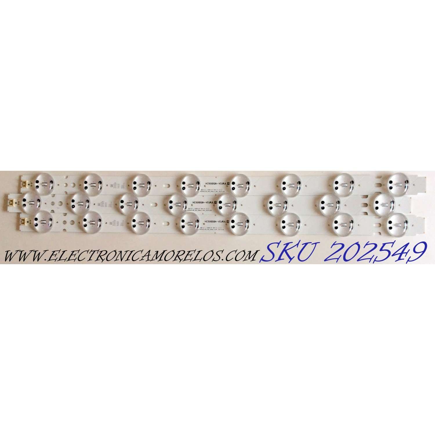KIT DE LED´S PARA TV (3 PIEZAS) / LG EAV63992801 / HC500DQN-VCUR/L / EAV6 3992 801 / SSC_50UK63/65 / SSC_50UK63/65_INX_25mm_2.3p1_20171120 / PANEL NC500DQE / MODELO 50UK6500AUA / 50UK6500AUA.BUSJLOR