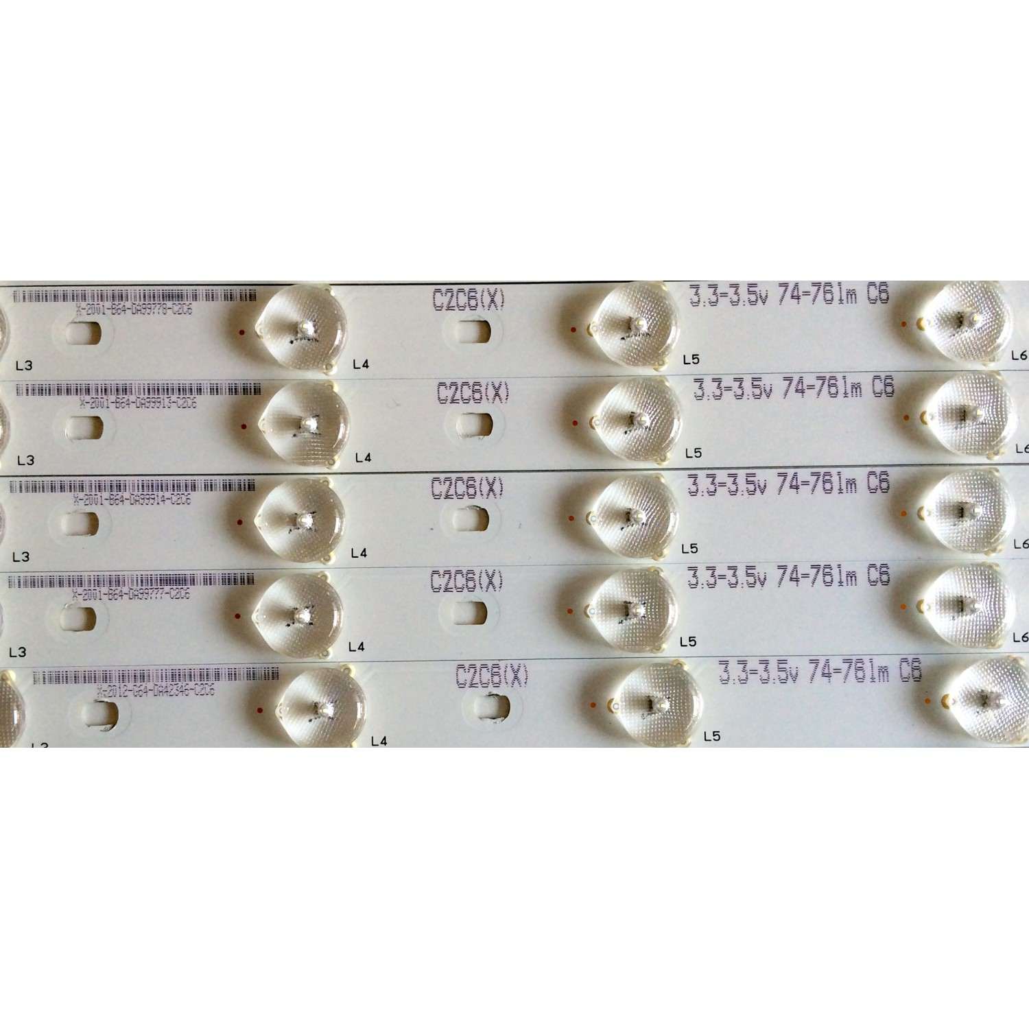 KIT DE LED'S PARA TV RCA (10 PIEZAS) / NUMERO DE PARTE IC-A-KJAB46D444 / 3528A / C2C6(X) / 3.3-3.5V / PANEL'S LSC460HN03-12V / HV460WU2-200-12V / LK460D3HB34 / ZT460D3JS462-12V / MODELO LED46C45RQ 4421-LE46C45-I2 - Imagen 3