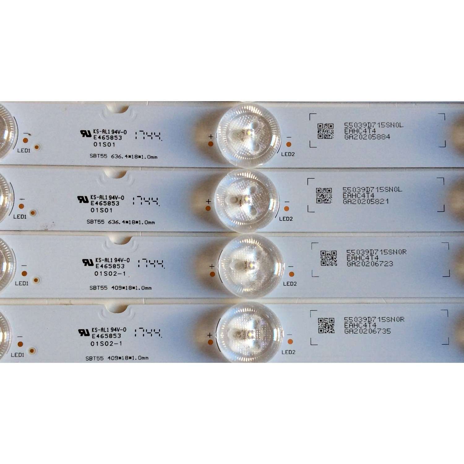 KIT DE LED´S PARA TV (14 PIEZAS) / SONY 189712711 / 55039D715SN0L / 55039D715SN0R / E465853 / 01S01 / 01S02-1 / SBT55 409*18*1.0mm / EAHC4T4 / KS-AL1 / E88441 / PANEL / MODELO - Imagen 2