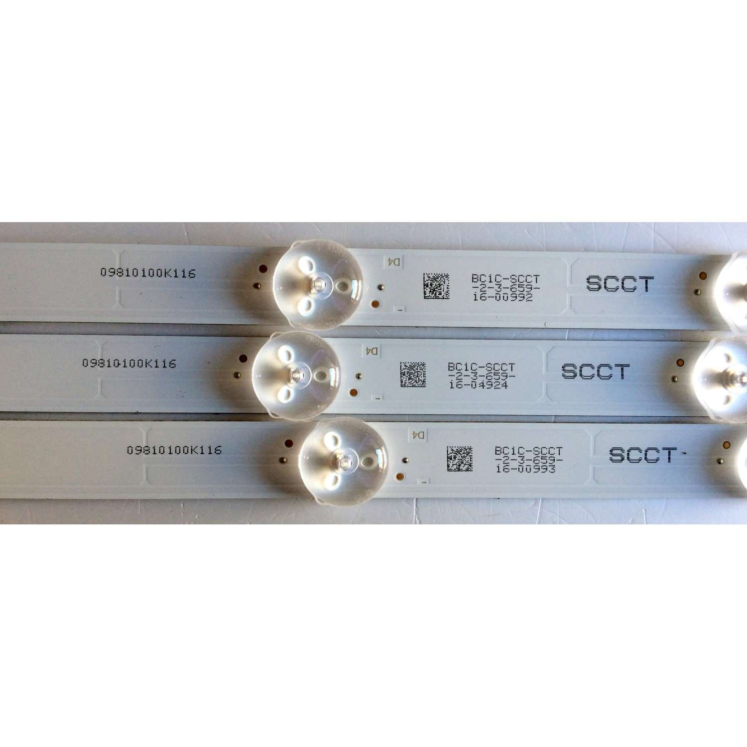 KIT DE LED´S PARA TV (3 PIEZAS) / TCL IC-A-VZAA43DA11 / 09810100K116 / E466169 / BC1C-SCCT-2-3-659-16  / PANEL LVU550 / MODELO 55S423 - Imagen 3