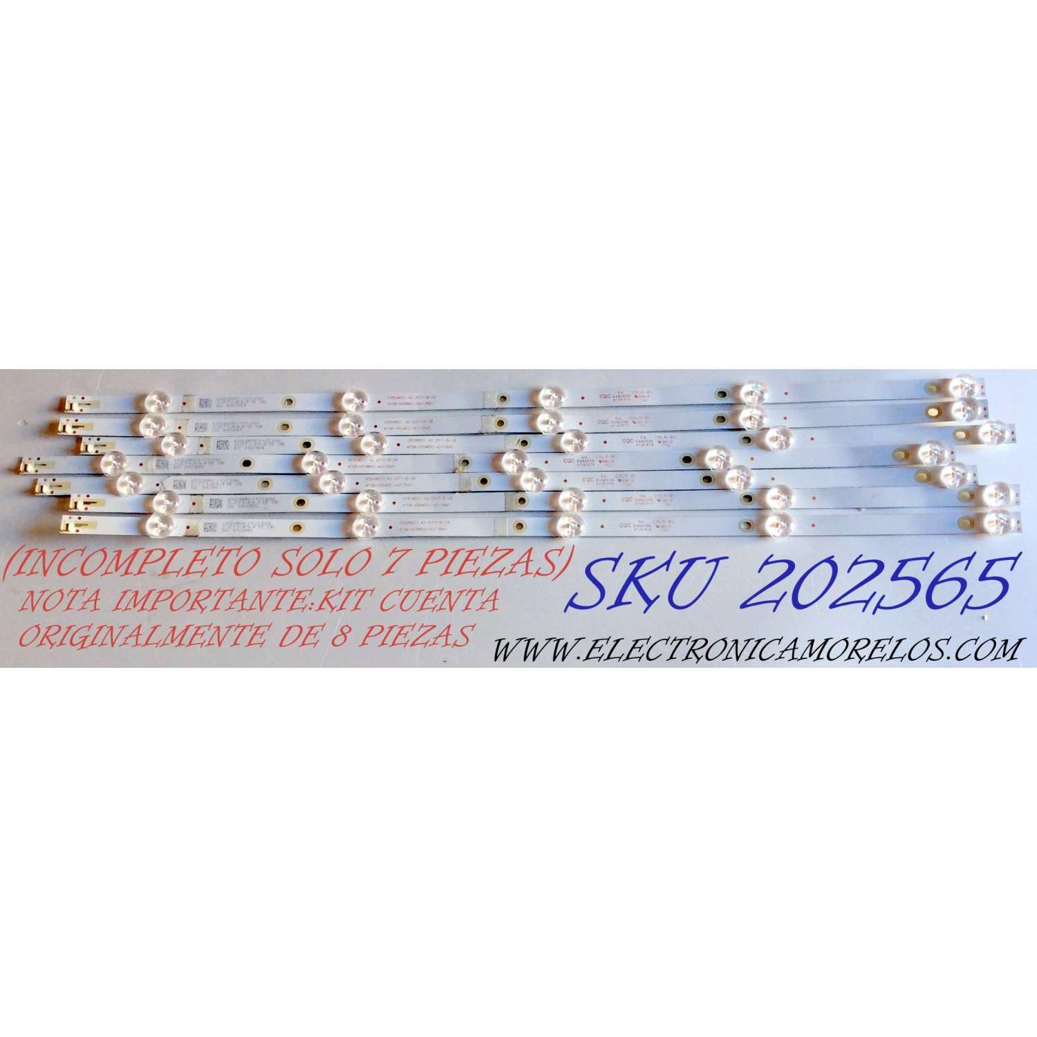 KIT DE LED´S PARA TV W BOX / NUMERO DE PARTE 4708-K55WDC-A2113N01 / K550WDC1 A2 / K550WDC117C098 / X-C71-K9-F15 / K550WDC1 / 471R1P79 / E486558 / CALA-01 / PANEL K550WDC2 / MODELO 0E-55LED4K