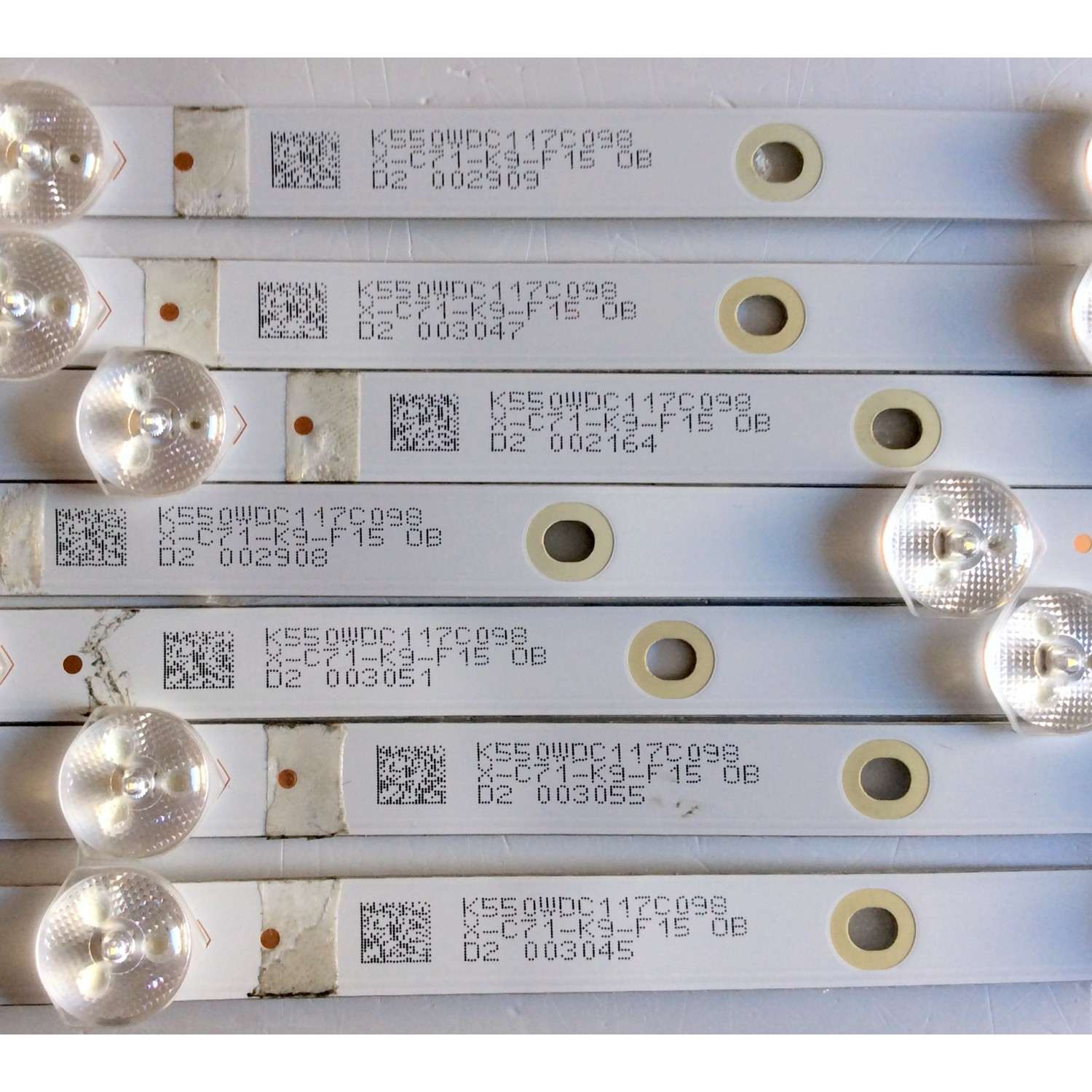 KIT DE LED´S PARA TV W BOX / NUMERO DE PARTE 4708-K55WDC-A2113N01 / K550WDC1 A2 / K550WDC117C098 / X-C71-K9-F15 / K550WDC1 / 471R1P79 / E486558 / CALA-01 / PANEL K550WDC2 / MODELO 0E-55LED4K - Imagen 5