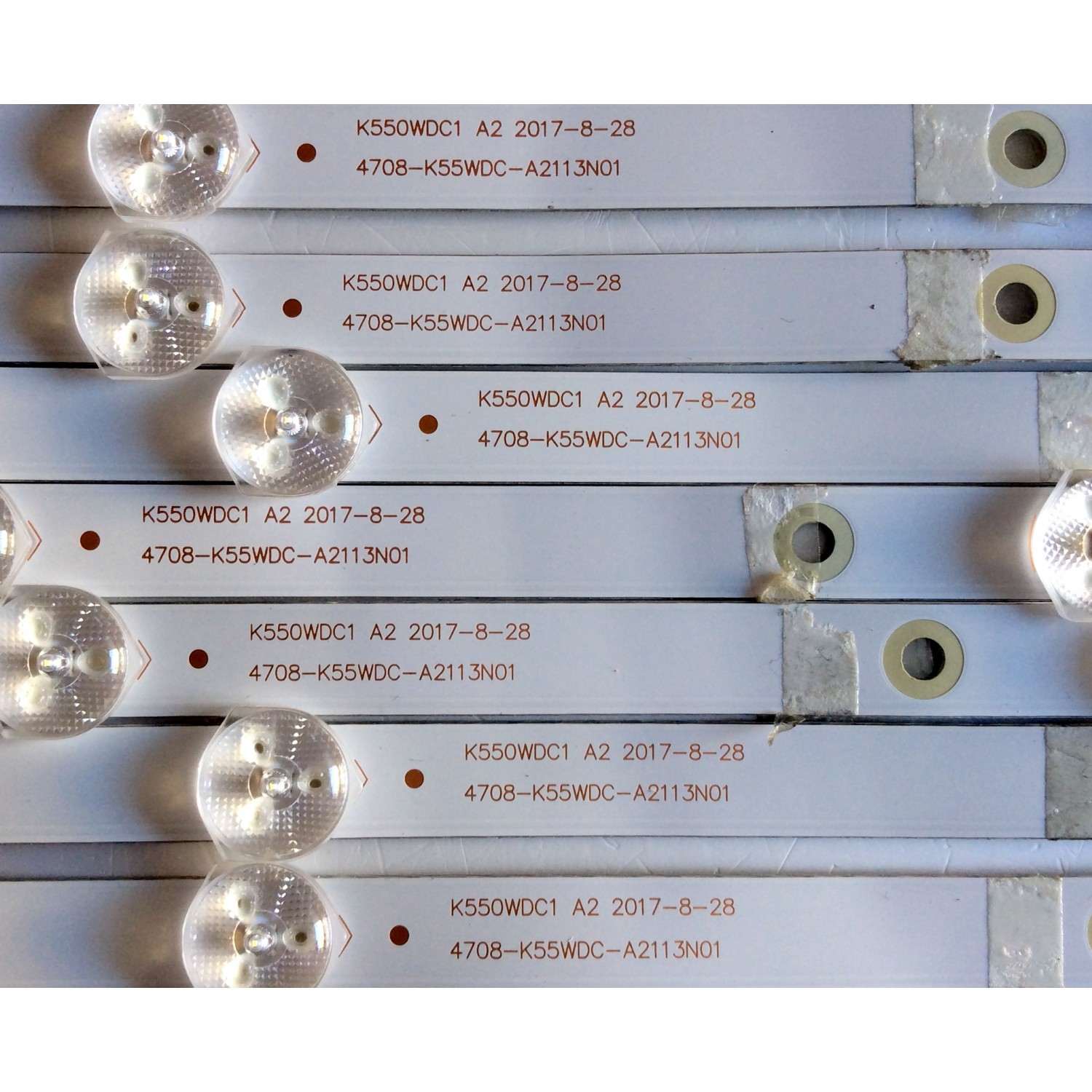 KIT DE LED´S PARA TV W BOX / NUMERO DE PARTE 4708-K55WDC-A2113N01 / K550WDC1 A2 / K550WDC117C098 / X-C71-K9-F15 / K550WDC1 / 471R1P79 / E486558 / CALA-01 / PANEL K550WDC2 / MODELO 0E-55LED4K - Imagen 4
