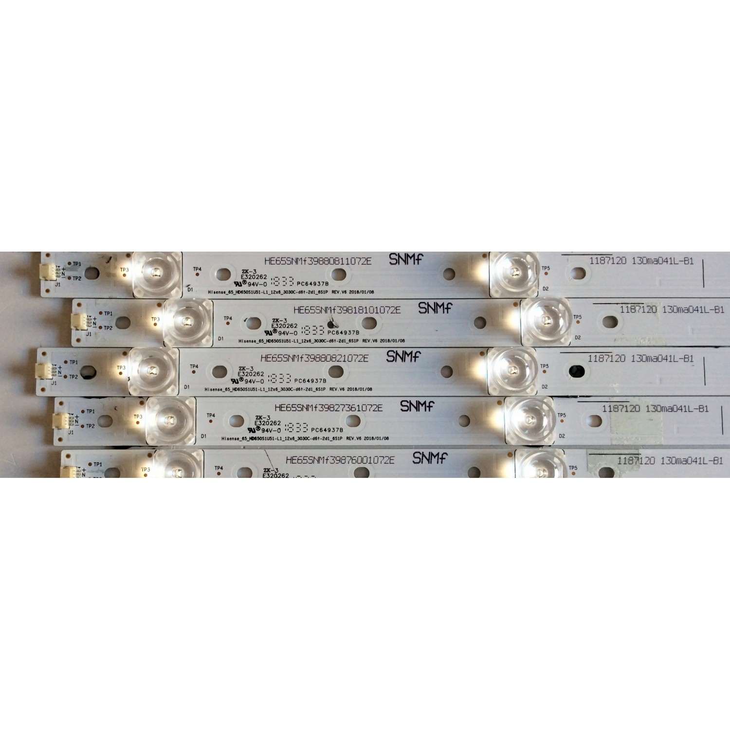 KIT DE LED´S PARA TV (12 PIEZAS) / SHARP 1187120 / PC64937B / HE65SNMF / 130ma041L-B1 / E320262 / Hisense_65_HD650S1U51-L1 / 3030C-D6T-2D1-6S1P / Hisense_65_HD650S1U51-L1_12X6_3030C-D6T-2D1-6S1P REV.V6 / PANEL HD650S1U51-L1\S2\GM\ROH / MODELO LC-65Q620U - Imagen 4