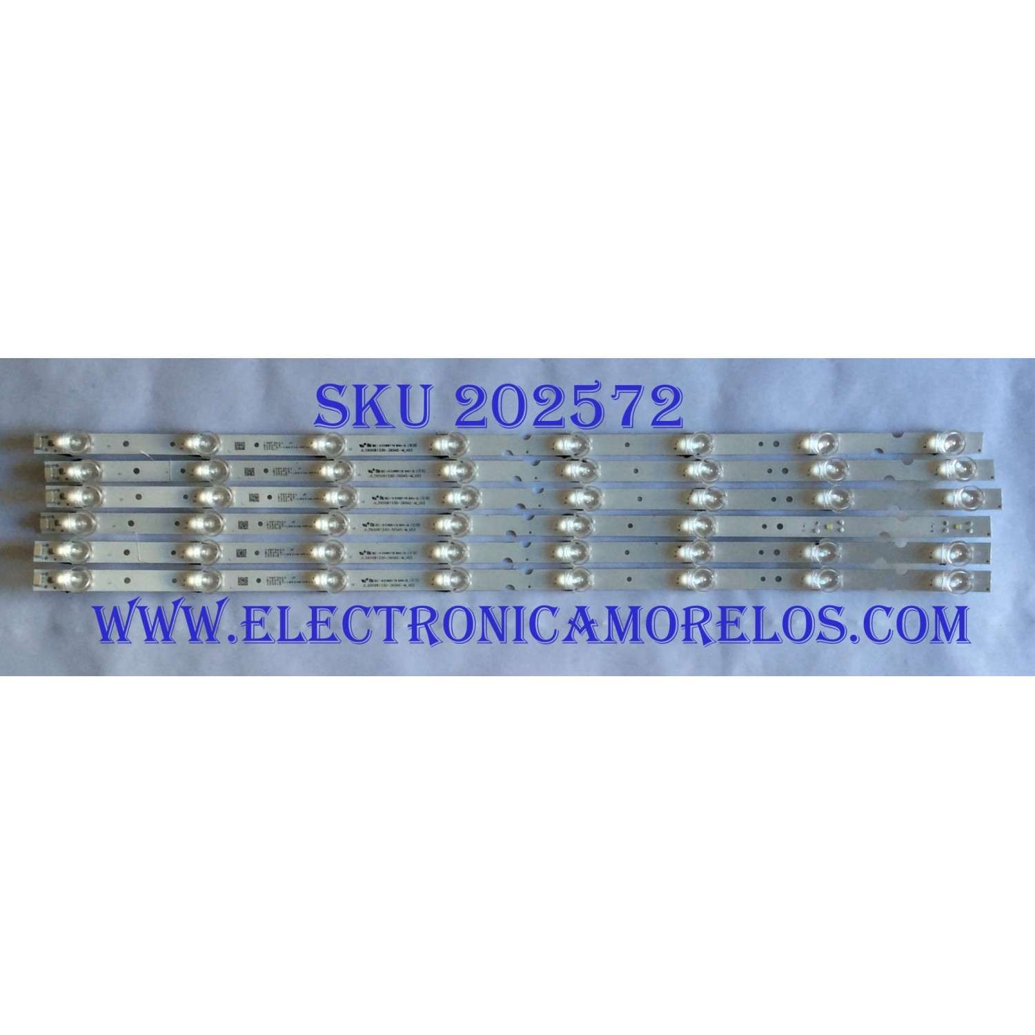 KIT DE LED'S PARA TV TCL ((6 PIEZAS)) / NUMERO DE PARTE JL.D65081330-365AS-M_V03 / JL.D65081330-365AS-M / 4C-LB6508-PF01J / 4C-LB6508-PF02J / PANEL LVU650NDEL / MODELOS 65S423 / 65S423TEAA / 65S423TFAA