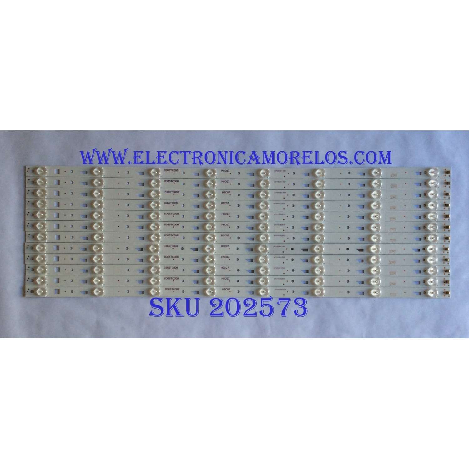 KIT DE LED'S PARA TV RCA (12 PIEZAS) / 0365TC008 / 3P65XC003 / 3P65XC004 / HSCQ7 / PANEL C650U17-E68-5 / MODELO RTRU6527-US