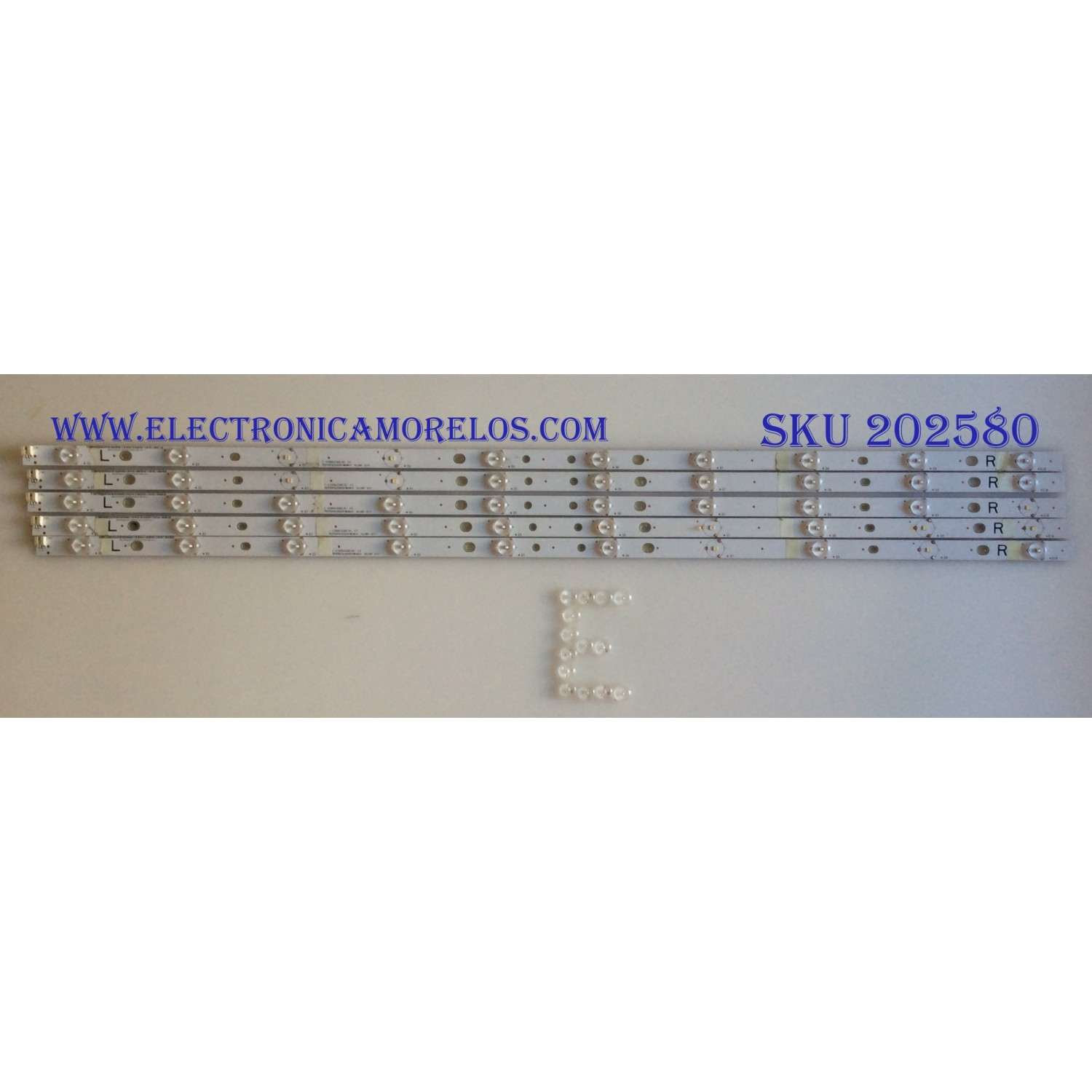 KIT DE LED´S PARA TV VIZIO (5 PIEZAS) / I-4300WS80101 V3 / TEST001E330254 / MODELO D43-D2 LWZ2ULDS