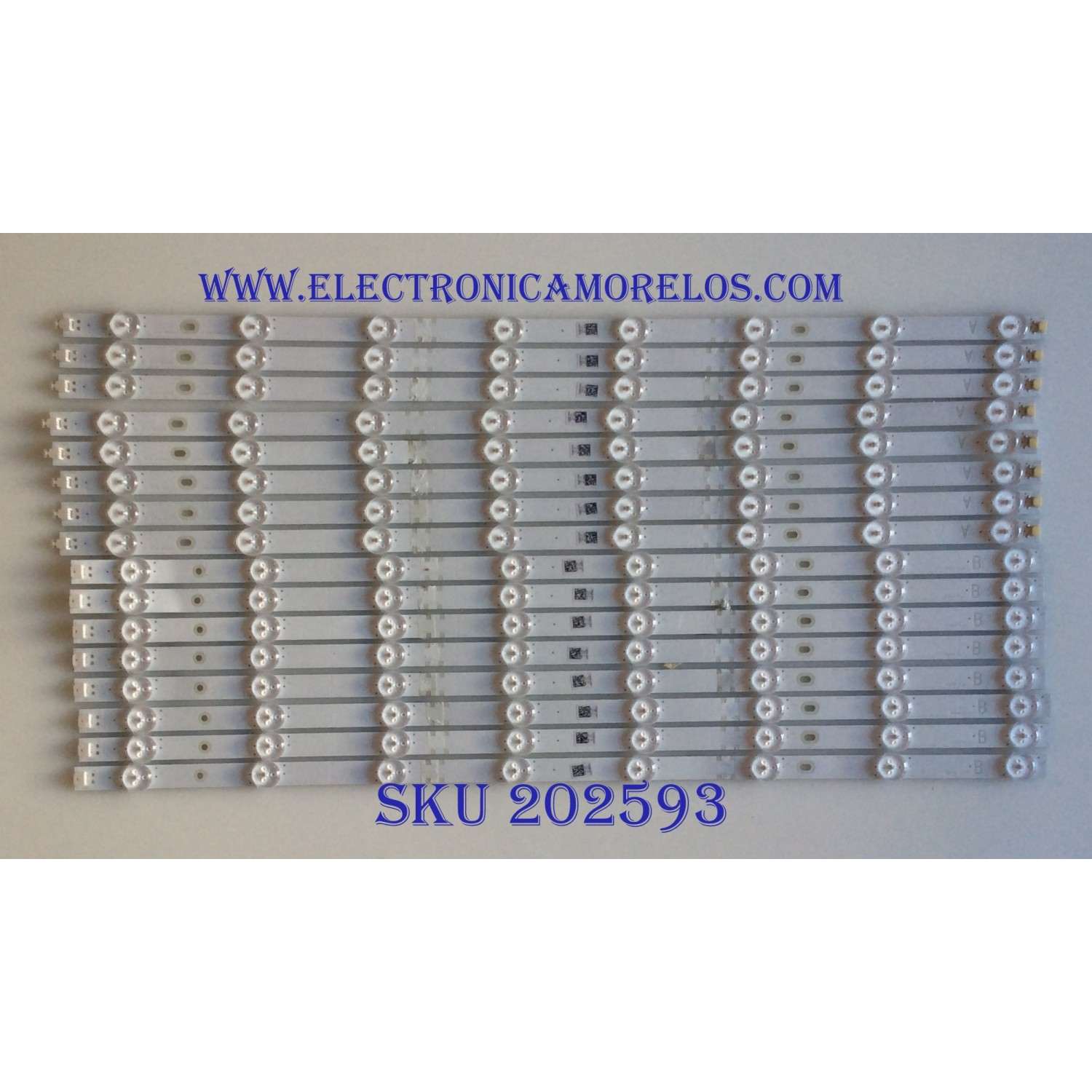KIT DE LED´S PARA TV VIZIO (16 PIEZAS)(AZULES) /  YFPBC-1E355813 / LB55149  V0_01 / LB55149  V1_01 / 09810108DH07 / 09810108DH03 / PANEL T550QVN05.D / MODELO M557-G0