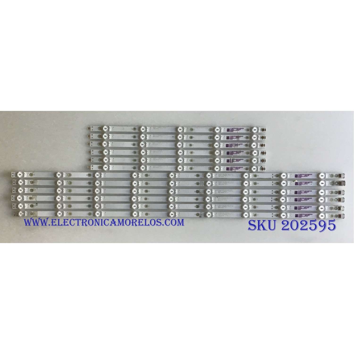 KIT DE LED'S PARA TV VIZIO (12 PIEZAS) / GJ-2K18-E55-550-D614-V9 / GJ-2K18-E55-550-D614-V9-R / GJ-2K18-E55-550-D614-V9-L / PANEL TPT550U1-QVN05.U / MODELO E55-F1 LTMWWUMU