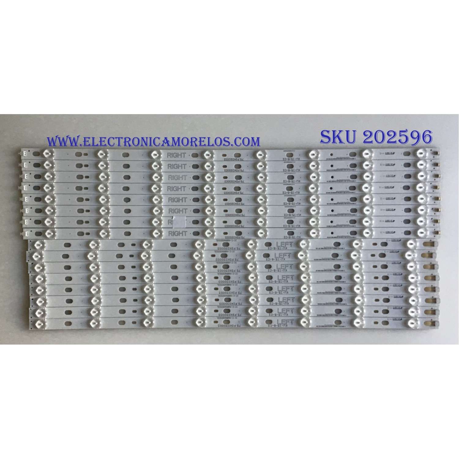 KIT DE LED'S PARA TV PANASONIC (16 PIEZAS) / IC-C-HWBR60D322L/R / PANEL'S PAV6032-03 / LC600DUK(SG)(E1) / MODELOS TC-60AS640U / TC-60AS650B / TC-60AS530U