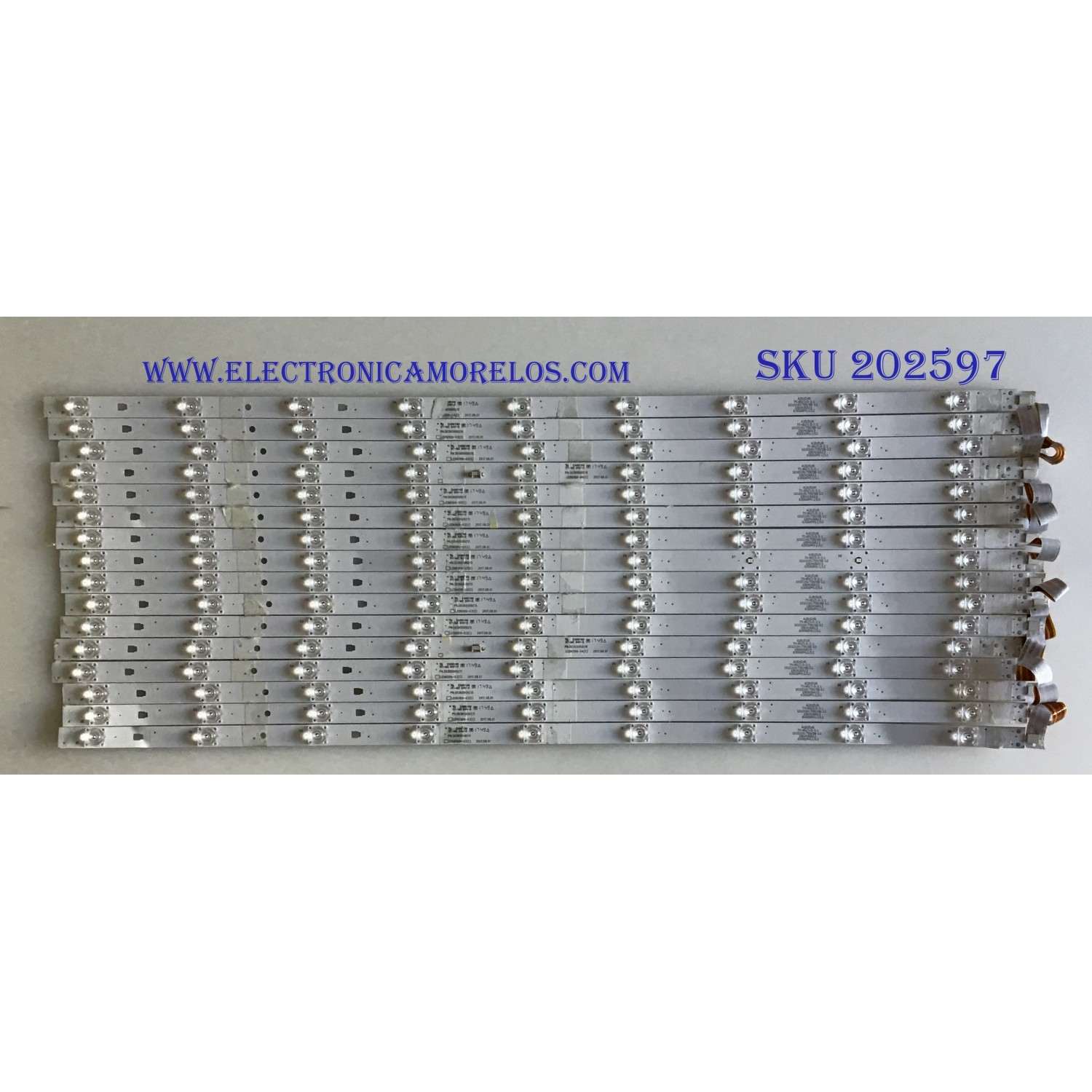 KIT DE LED'S PARA TV JVC (16 PIEZAS) / 30365009215 / LED65D9-03(C) / 1010191759/58-12 / PANEL LSC650FF05-W / MODELO