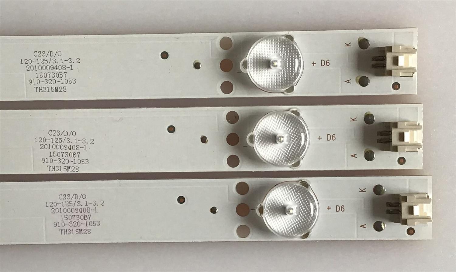 KIT DE LEDS PARA TV ELEMENT ORIGINAL 3 PIEZAS / NUMERO DE PARTE TFGJ32D06-ZC21FG-07 / 303TH320042 / E243157 / TH315M28 / 2010010601-1 / 150915A3 / 910-320-1053 / PANEL D320D3-GTB3-C0X / MODELO ELEFT326 H5F2M - Imagen 2