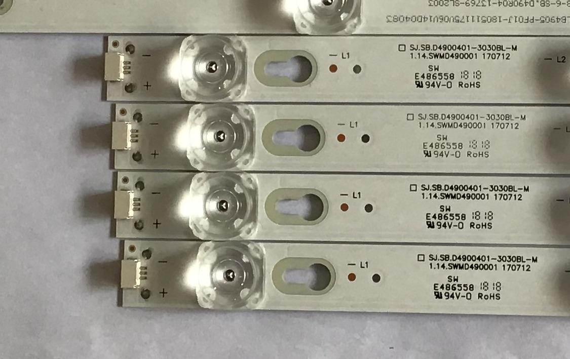 KIT DE LED´S PARA TV TCL (8 PIEZAS) / SJ.SB.D4900501-3030BR-M/SJ.SB.D4900401-3030BL-M / 1.14.SWMD490002 / 1.14.SWMD490001 / SJ-4C-LB4905-PF01J / SJ-4C-LB4904-PF01J / PANEL LVU490ND1L / LVU485ND1L / MODELO 49S405TABA / 49S405LDAA / 49S403 - Imagen 4