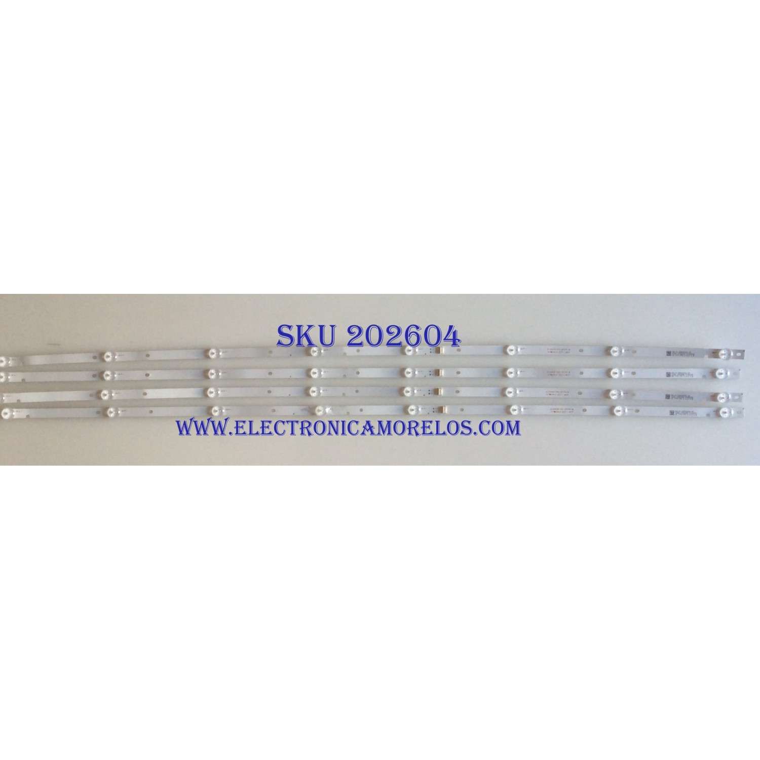 KIT DE LED´S PARA TV SKYWORTH (4 PIEZAS) / JL.D49081330-001FS-M / YAL13-00830300-18 / T308  /  N180202 / C5    170-175 / PANEL SDL49WY(LDO-612) / MODELO 49"