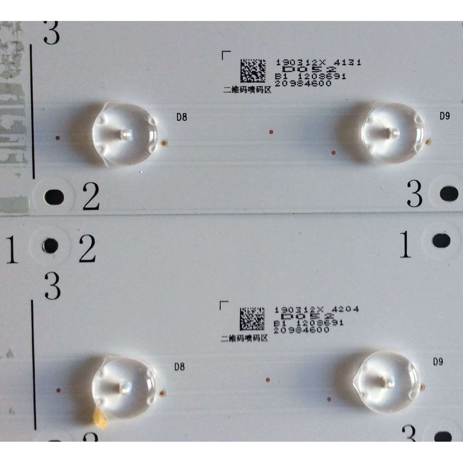 KIT DE LED'S PARA TV HISENSE ((8 PIEZAS)) / CRH-BX50AB13030T081692N-A-REV / CRH-BX50AB13030T081692N-B-REV / CRH-BX50AB23030T081692N-A-REV / CRH-BX50AB23030T081692N-B-REV / SVH500AB2-A / SVH500AB2-B / 19031 / 20984600 / PANEL HD500V3U51-TAL3 / MODELO 50H8F - Imagen 2
