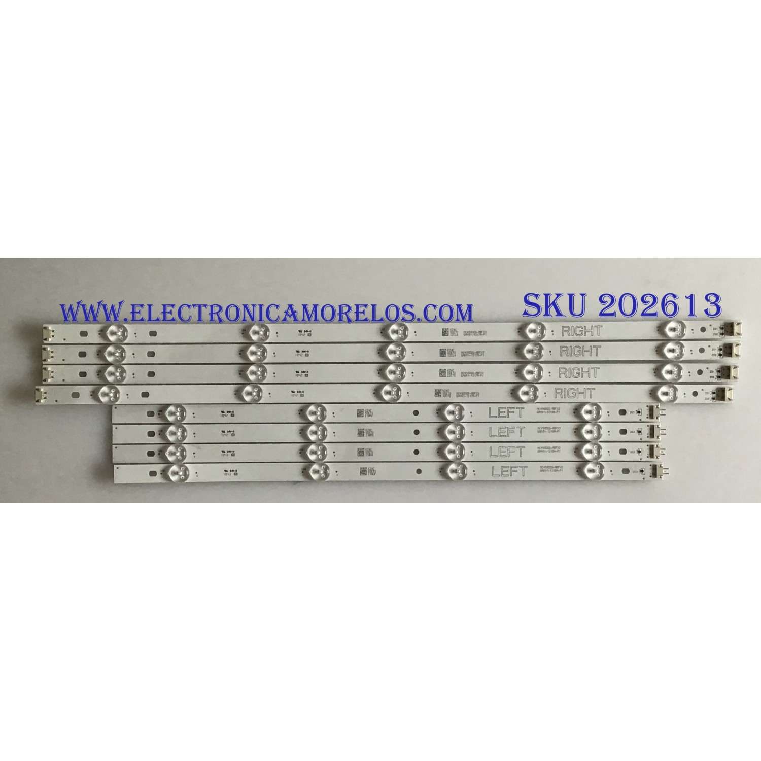 KIT DE LED'S PARA TV LG (8 PIEZAS) / NC490DGG-ABFX3 / GAN01-1317A-P1 / GAN01-1318A-P1 / PANEL NC490DGG-ABGP1 / MODELO 49UK6200PUA