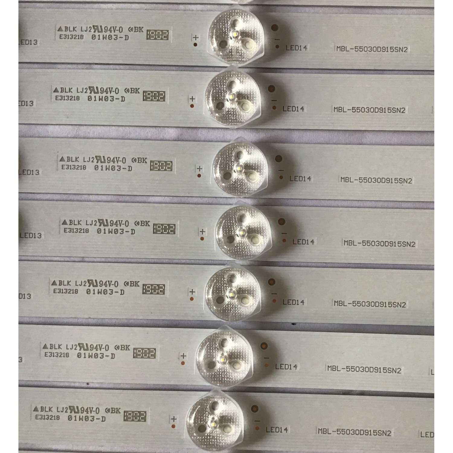 KIT DE LED´S PARA TV SONY (9 PIEZAS) / MBL-55030D915SN2 / ABH53T4 / E313218 1-984-209-11 / PANEL YD9F055DN01 / MODELO XBR-55X950G / 1.08M - Imagen 4