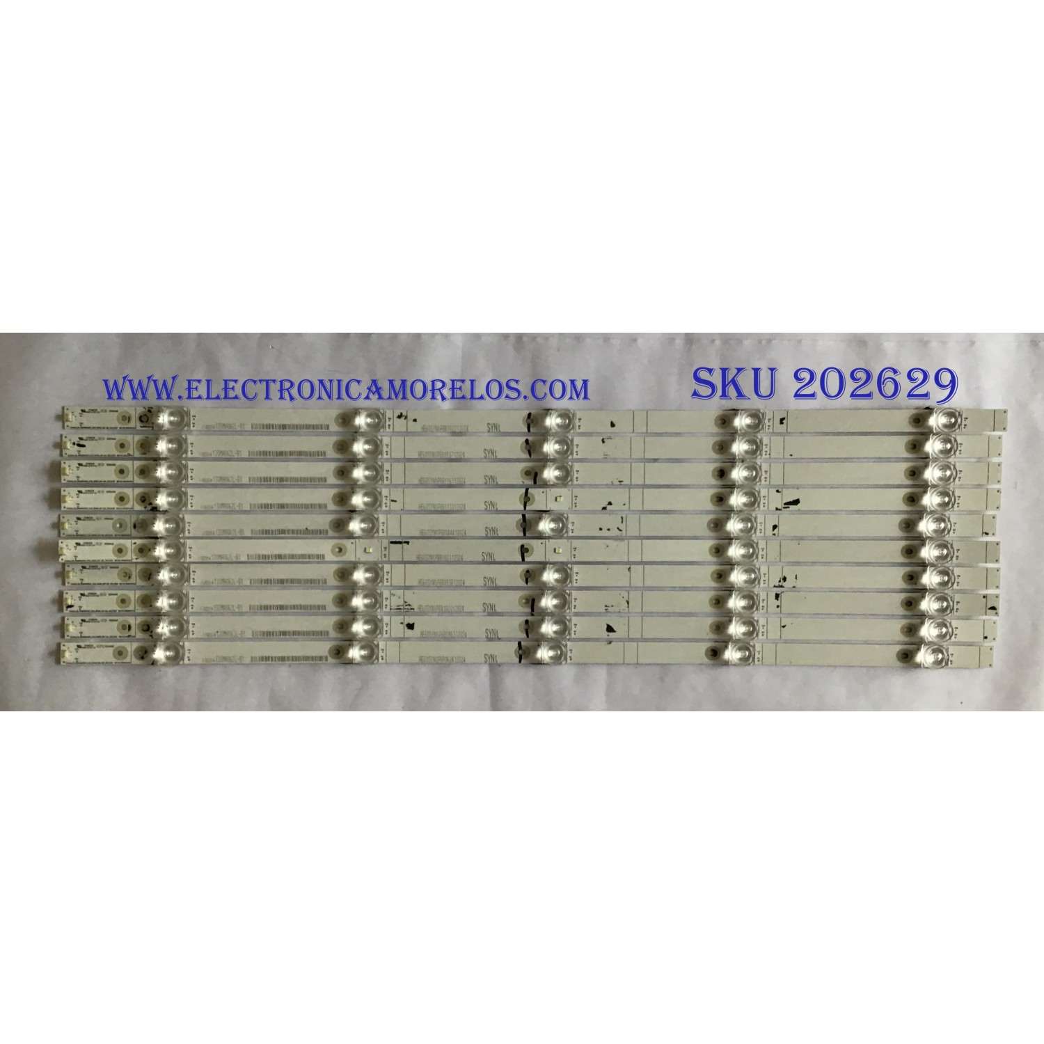 KIT DE LED´S PARA TV HISENSE(10 PIEZAS)/1182314/HISENSE_60_HD600N3U22_11X5_3030C_D6T-2D1_W15_55S1P/HE60SYNTP88102012024/PANEL HD600N3U22-L2/MODELO 60R6E/60DU6070/NOTA IMPORTANTE:KIT CUENTA ORIGINALMENTE DE 11 PIEZAS ((INCOMPLETO SOLO 10 PIEZAS))