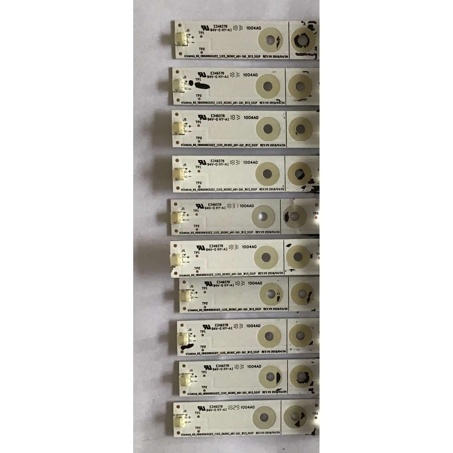 KIT DE LED´S PARA TV HISENSE(10 PIEZAS)/1182314/HISENSE_60_HD600N3U22_11X5_3030C_D6T-2D1_W15_55S1P/HE60SYNTP88102012024/PANEL HD600N3U22-L2/MODELO 60R6E/60DU6070/NOTA IMPORTANTE:KIT CUENTA ORIGINALMENTE DE 11 PIEZAS ((INCOMPLETO SOLO 10 PIEZAS)) - Imagen 3