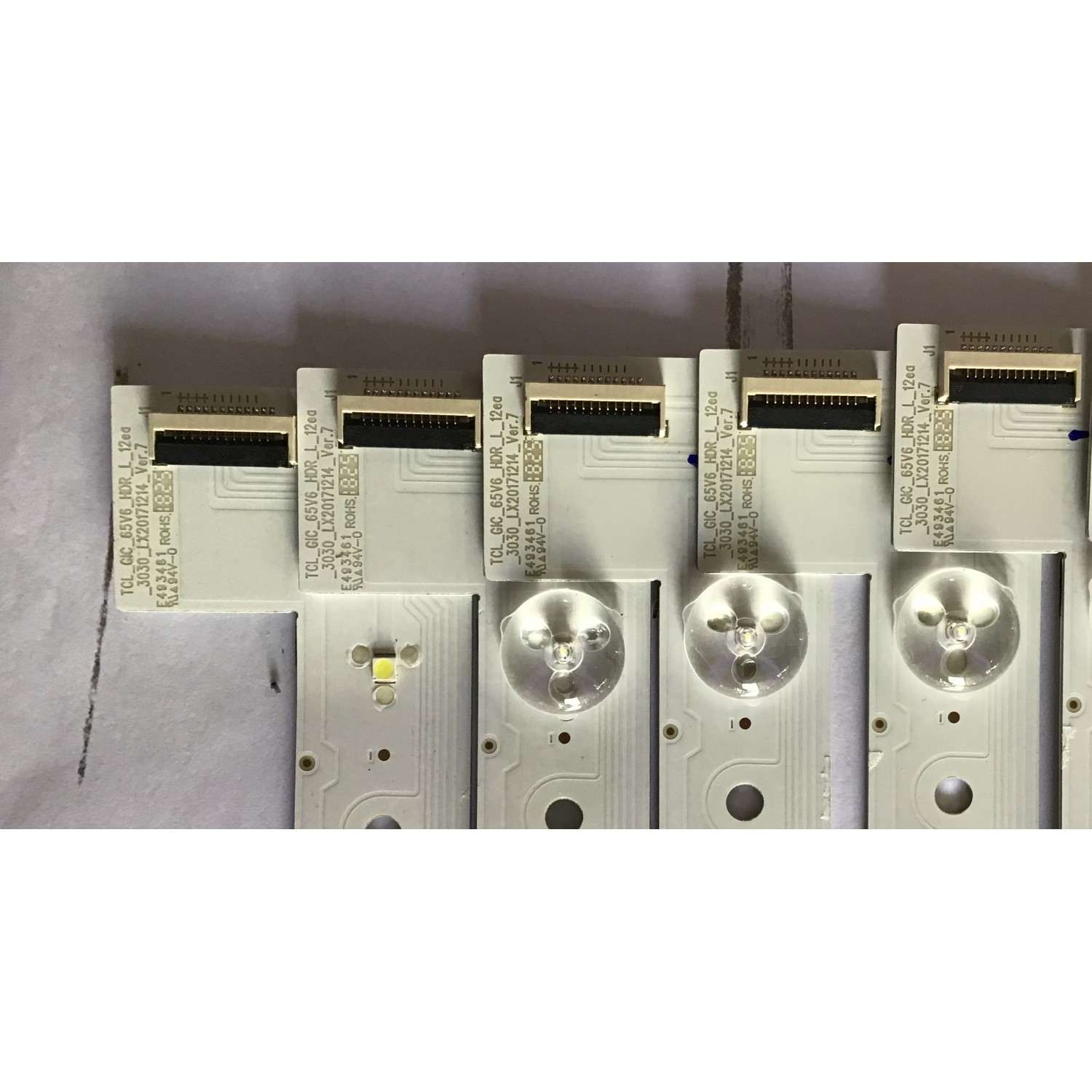 KIT DE LEDS PARA TV TCL ORIGINAL 20 PIEZAS / TCL_GIC_65V6_HDR / 4C-LB6512 / LX20171214 / TCL_GIC_65V6_HDR_R_12EA_3030_LX20171214_VER.7 / TCL_GIC_65V6_HDR_L_12EA_3030_LX20171214_VER.7 / PANEL LSC650FN04-K01 / LVU650NDBL / MODELOS 65R617 / 65R13 / 65R15 - Imagen 3