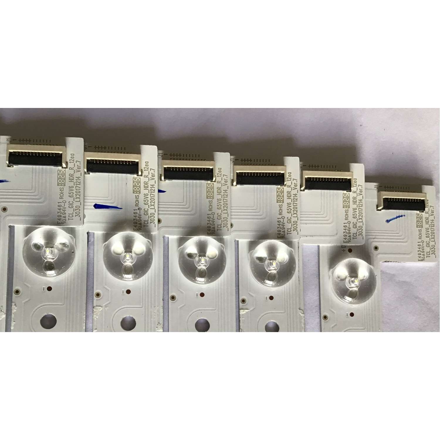 KIT DE LEDS PARA TV TCL ORIGINAL 20 PIEZAS / TCL_GIC_65V6_HDR / 4C-LB6512 / LX20171214 / TCL_GIC_65V6_HDR_R_12EA_3030_LX20171214_VER.7 / TCL_GIC_65V6_HDR_L_12EA_3030_LX20171214_VER.7 / PANEL LSC650FN04-K01 / LVU650NDBL / MODELOS 65R617 / 65R13 / 65R15 - Imagen 4