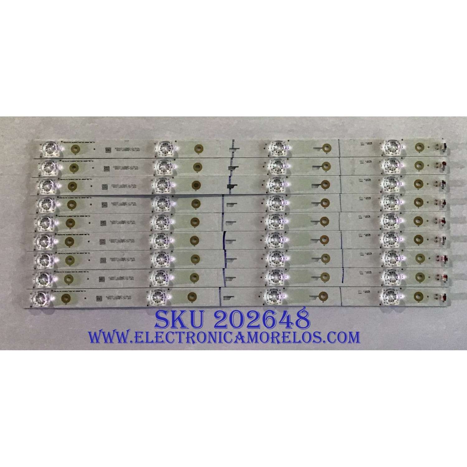KIT DE LED'S PARA TV HITACHI (9 PIEZAS) / YHF-4C-LB490T-YHD / TCL_0DM_49D1800 4X9_3030_LX20161124_VER.0 / PANEL LVU490CSDX E2  / MODELO 49R80