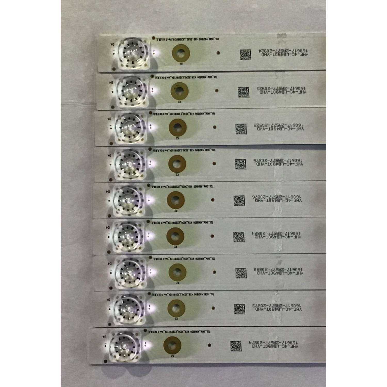 KIT DE LED'S PARA TV HITACHI (9 PIEZAS) / YHF-4C-LB490T-YHD / TCL_0DM_49D1800 4X9_3030_LX20161124_VER.0 / PANEL LVU490CSDX E2  / MODELO 49R80 - Imagen 3