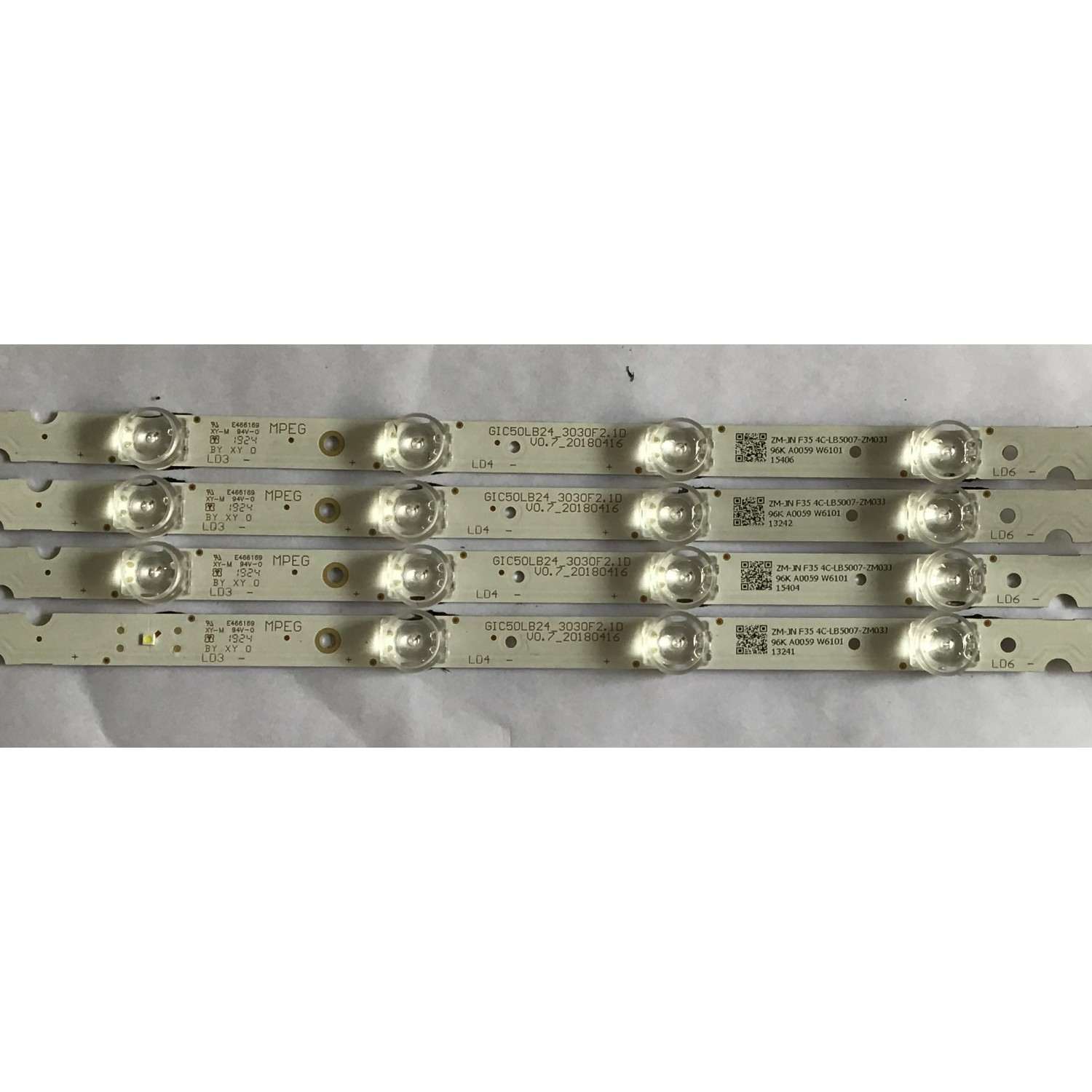 KIT DE LED´S PARA TV TCL (4 PIEZAS) / GIC50LB24 / GIC50LB24-3030F2.1D / V0.7_20180416 / 4C-LB5007-ZM03J / 96K A0059 W6101 / PANEL LVU500NDEL / MODELO 50S423 - Imagen 3