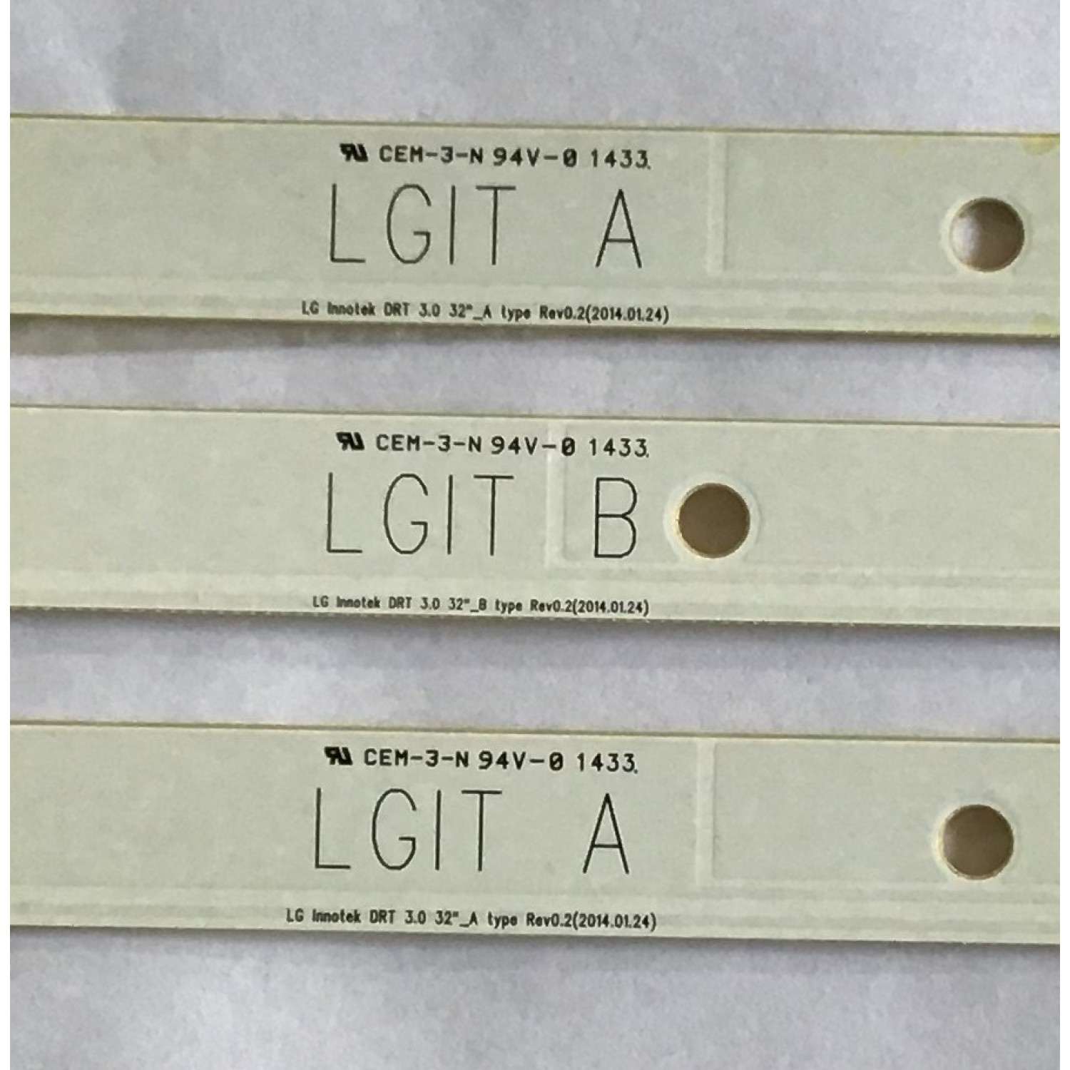 KIT DE LEDS PARA TV LG 3 PIEZAS /6916L-1974A/6916L-1975A/LG INNOTEK DRT 3.0 32"_A TYPE REV0.2/LG INNOTEK DRT 3.0 32"_B TYPE REV0.2/CEM-3-N 94V-0 1433/PANEL LC320DUG(FG)(A3)/MODELOS 32LB560B-UZ BUSMLJM/MAS MODELOS EN DESCRIPCION  - Imagen 4