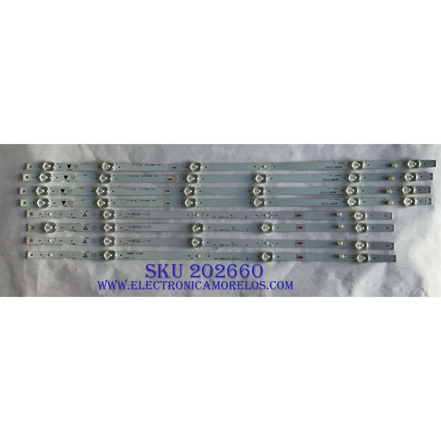 KIT DE LED´S PARA TV PHILIPS (8 PIEZAS) / LB55084 / UDULEDLXT005 REV.A / UDULEDLXT006 REV.A / LB55084 V0_01 / LB55084 V1_01 / MODELO 55PFL5402/F2