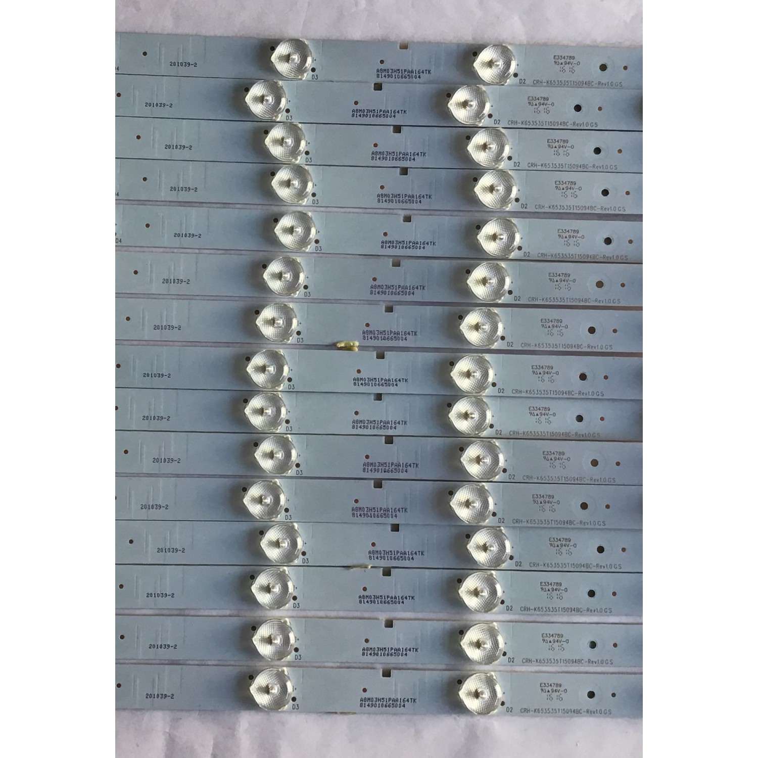 KIT DE LED´S PARA TV HAIER (15 PIEZAS) /CRH-K653535T15094BC / 201039-2 / CRH-K653535T15094BC-REV1.0 GS / A8M03H51PAA164TK / 8149010665004 / PANEL LSC650FN05 / MODELO 65UF2505 - Imagen 3